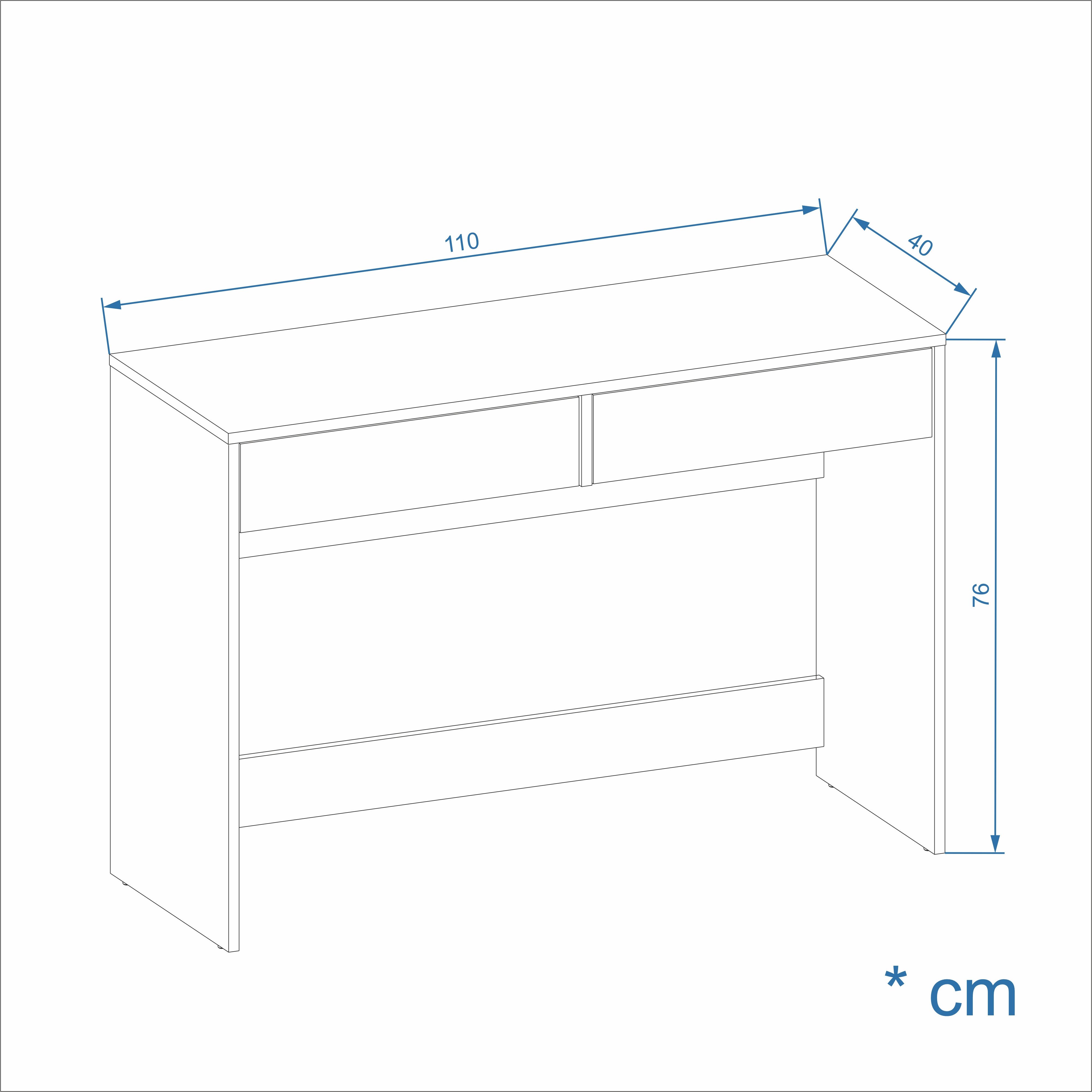 KOMTO Schreibtisch KOMTO Desk NOVA Serie – Schreibtisch mit 2 Schubladen, Stauraum – Bild 4 von 5