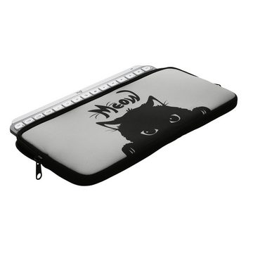 kwmobile Aufbewahrungstasche Tastatur-Hülle für Logitech Mx Keys Mini Wireless (1-tlg), Neopren Schutzhülle - Katze Meow Design