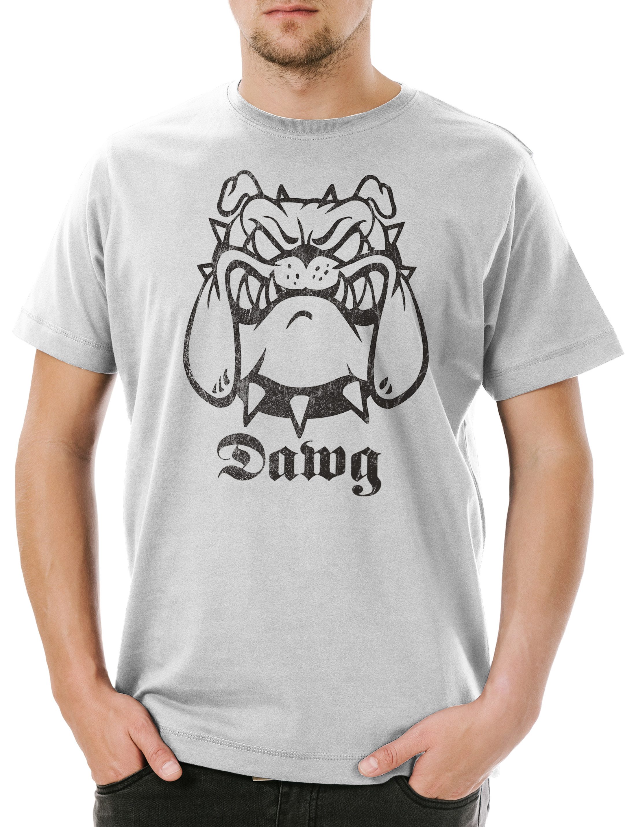 Print-Shirt Dawg Herren T-Shirt Dog Kettenhalsband Kette Bissiger Hund Briefträger