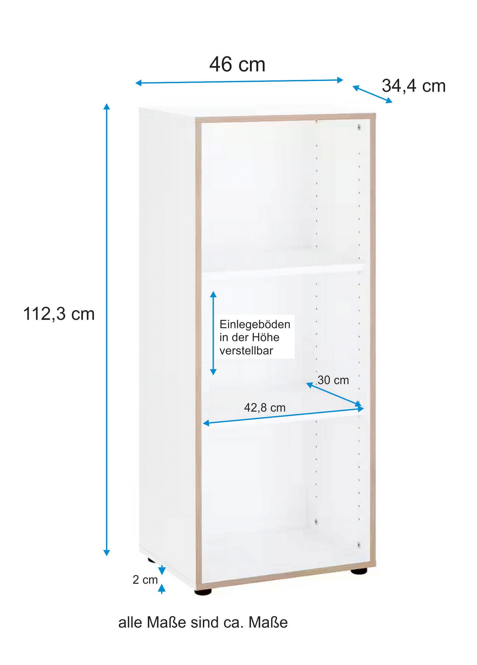 VOGL Möbelfabrik Aktenregal Trelle, In zwei Höhen erhältlich