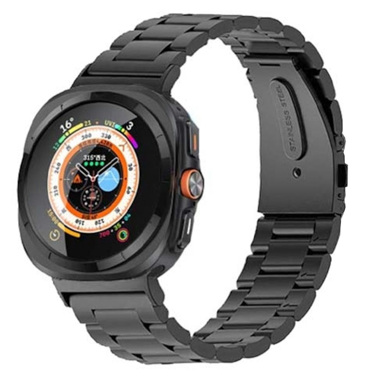 Wigento Smartwatch-Armband Für Samsung Galaxy Watch Ultra 47mm Edelstahl Me günstig online kaufen