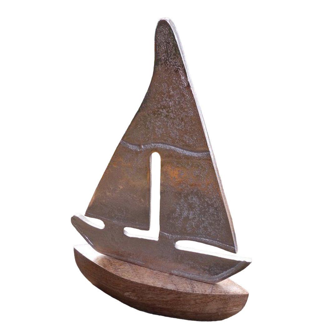 Deko-Impression Dekoobjekt Segelboot Maritimes Deko-Objekt Deko-Aufsteller Holz + Aluminium 23cm (1 St)