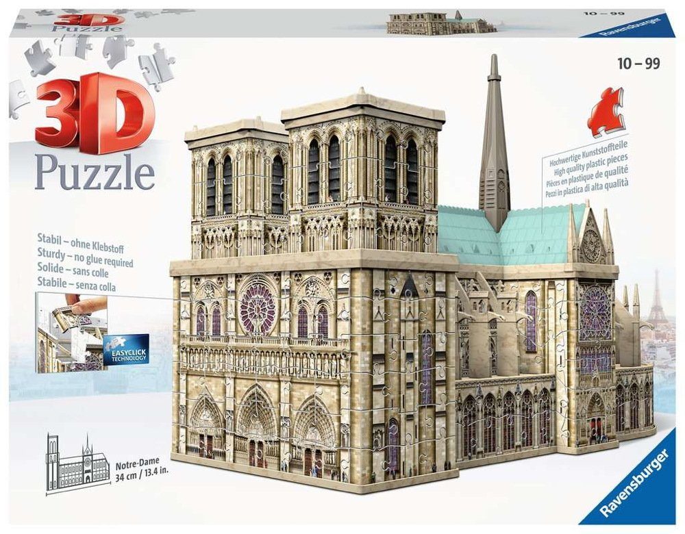 Ravensburger 3D-Puzzle 324 Teile Ravensburger 3D Puzzle Bauwerk Notre Dame günstig online kaufen