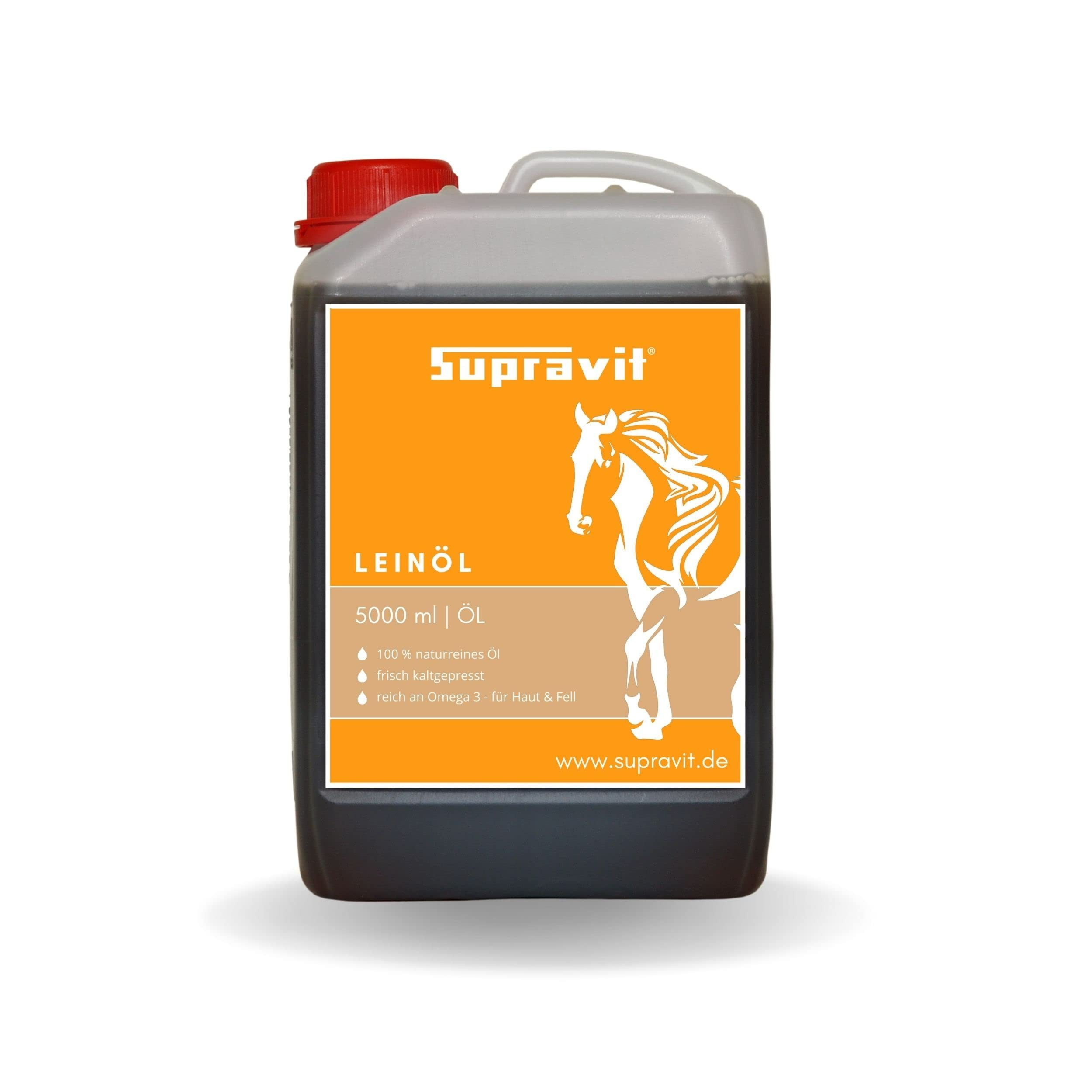Supravit Leinöl Liquid für Pferde 5 Liter - 100% natürliche Unterstützung, für: Pferd