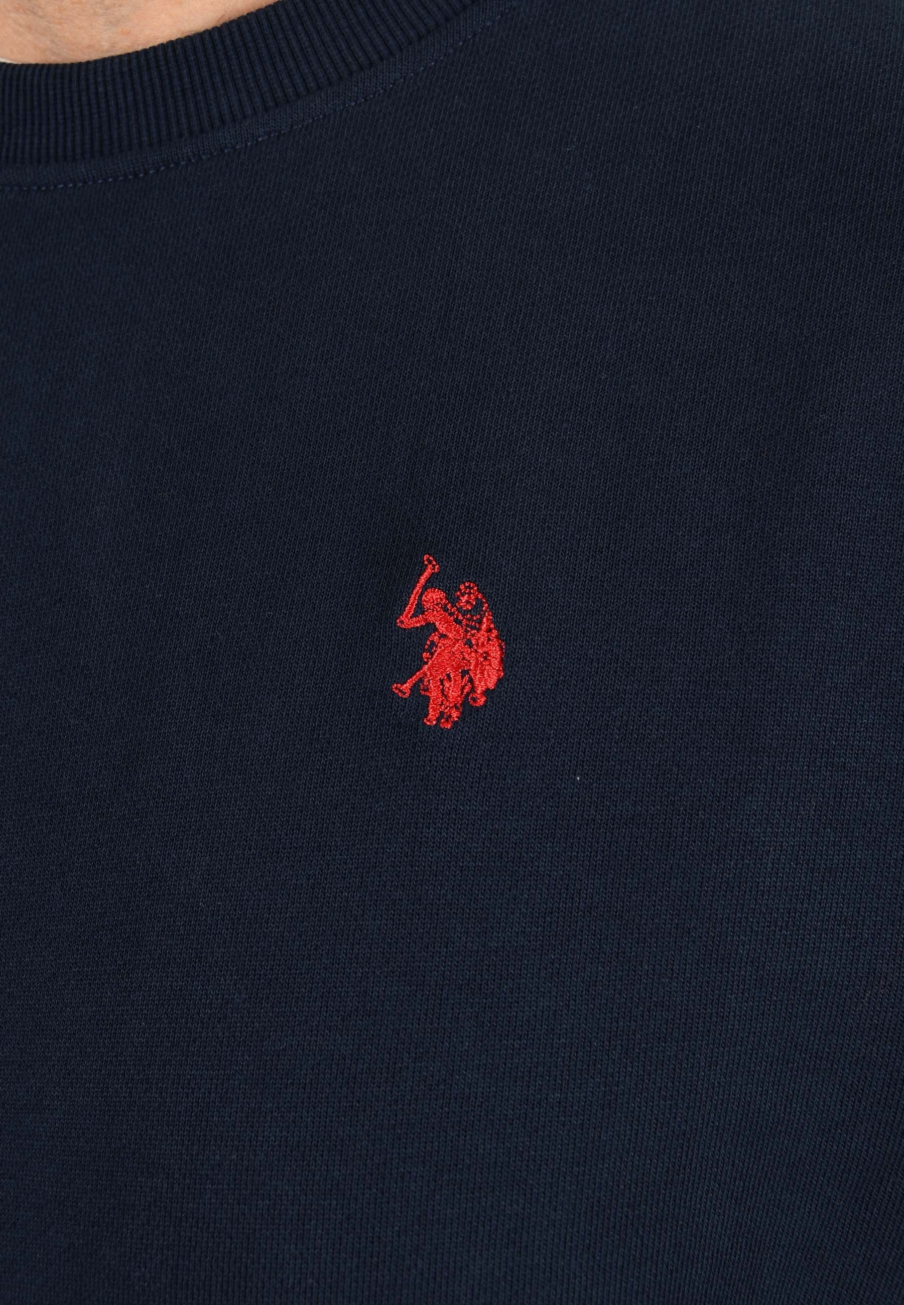 U.S. Polo Assn. Rundhalspullover USKiaan – Herren Sweatshirt mit Rundhalsausschnitt Baumwoll-Viskose-Mix, weich, atmungsaktiv und mit Logo-Stickerei