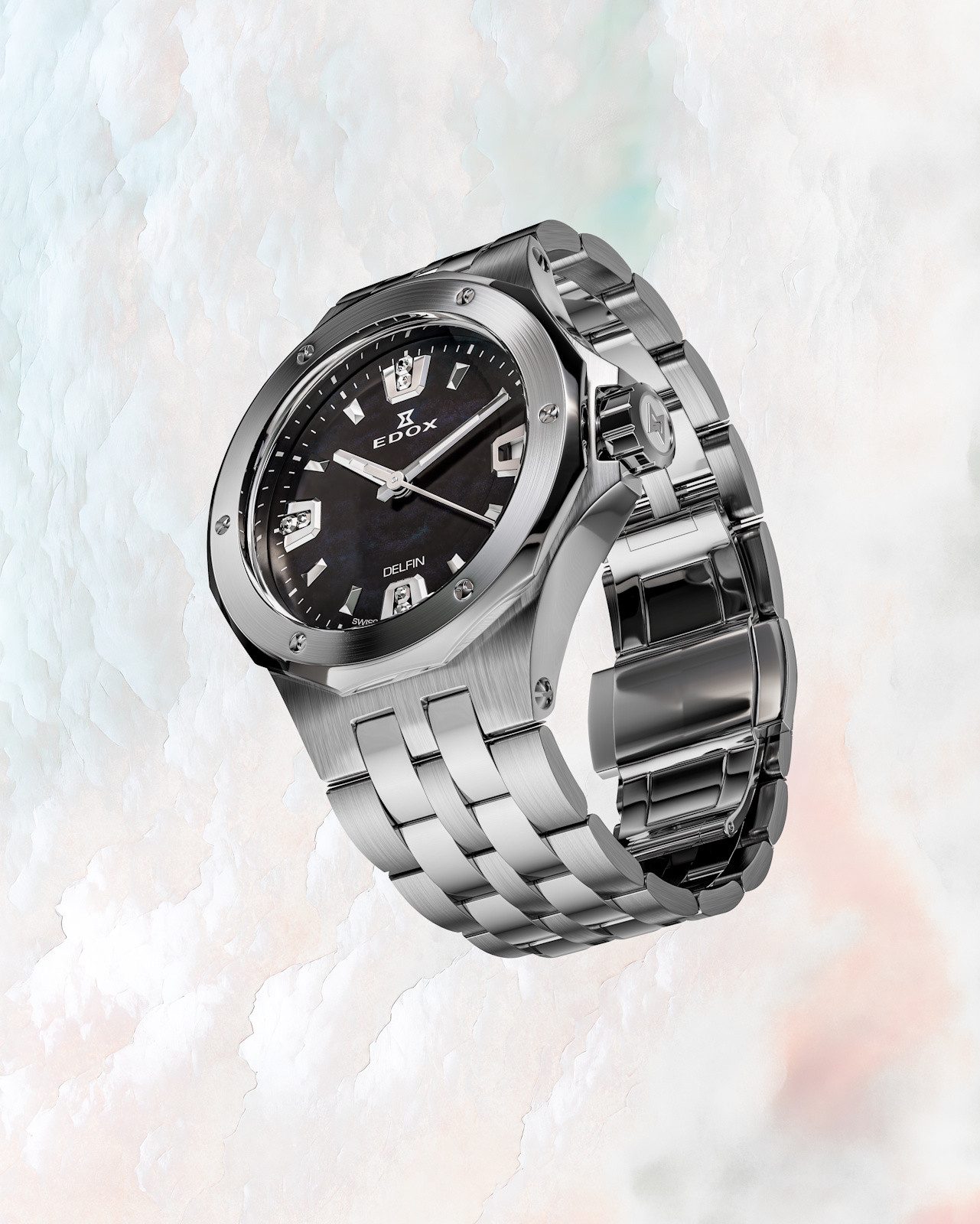 Edox Schweizer Uhr Delfin Date Lady