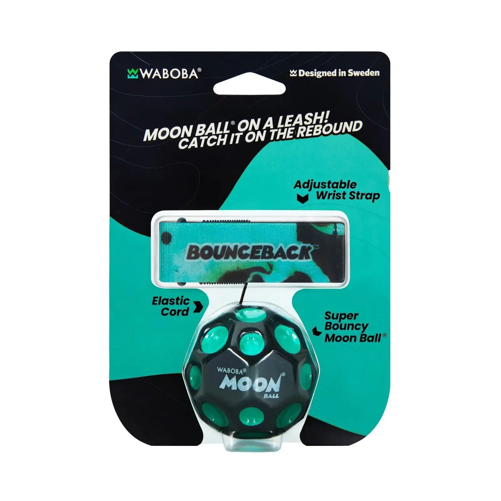 Waboba Spielball Bounceback X MOON Ball (1-St), ø 6cm, Schnurlänge 120 cm