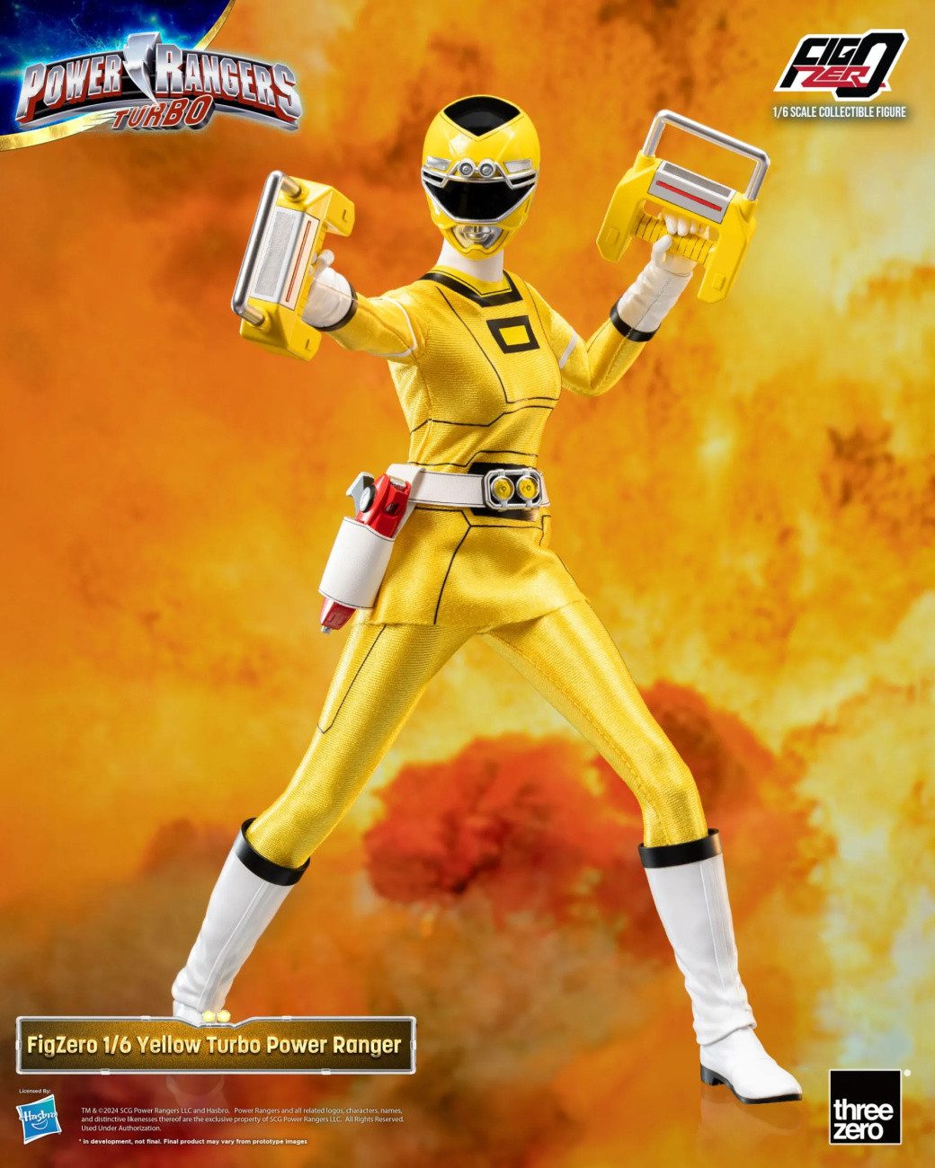 ThreeZero Actionfigur Power Rangers Turbo FigZero Actionfigur 1/6 Yellow Turbo Power Ranger