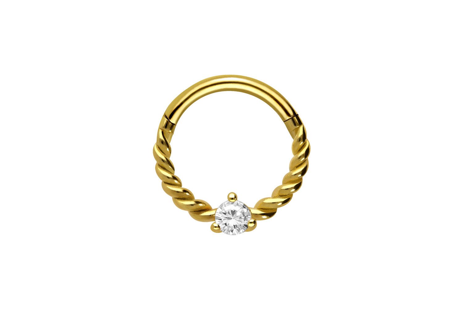 Nasenpiercing Chirurgenstahl Segmentring Clicker KRISTALL + GEDREHT Ohrpiercing