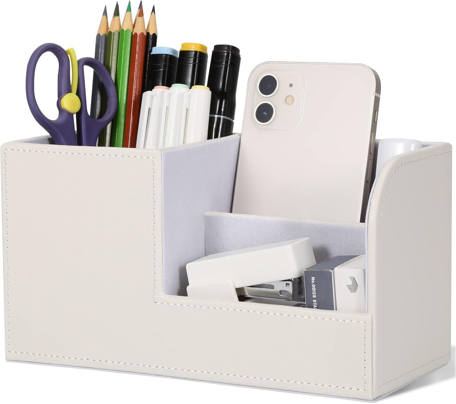 FELIXLEO Aufbewahrungsbox Stiftehalter Schreibtisch, Organizer Desktop-Zubehör Weiß (1 St)