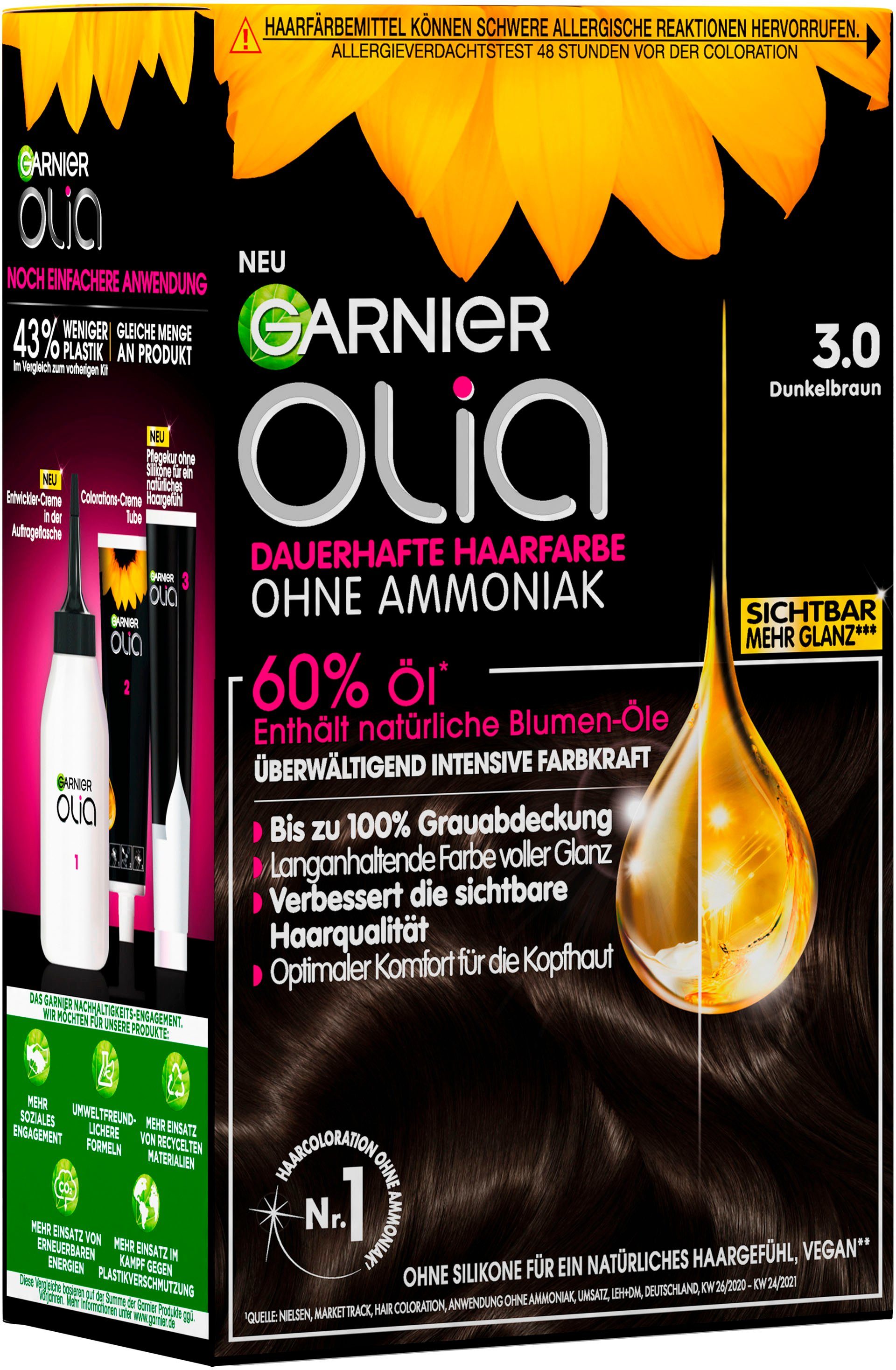 Haarfarbe, Coloration GARNIER 3-tlg., Ölbasis dauerhafte Set, Garnier Olia