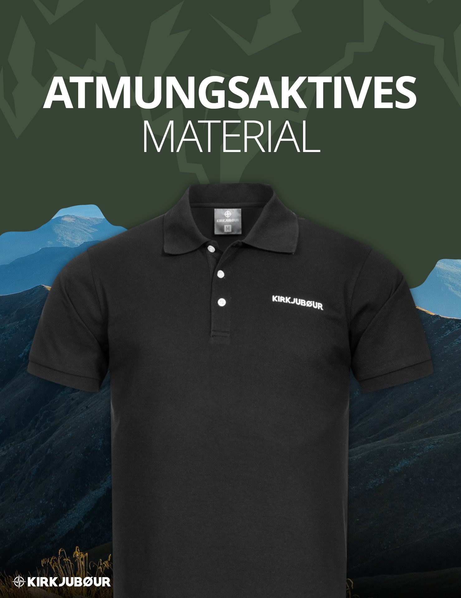 KIRKJUBOUR Poloshirt KIRKJUBØUR® "Jørd" Herren Poloshirt aus hochwertigem, strukturiertem Piqué-Gewebe