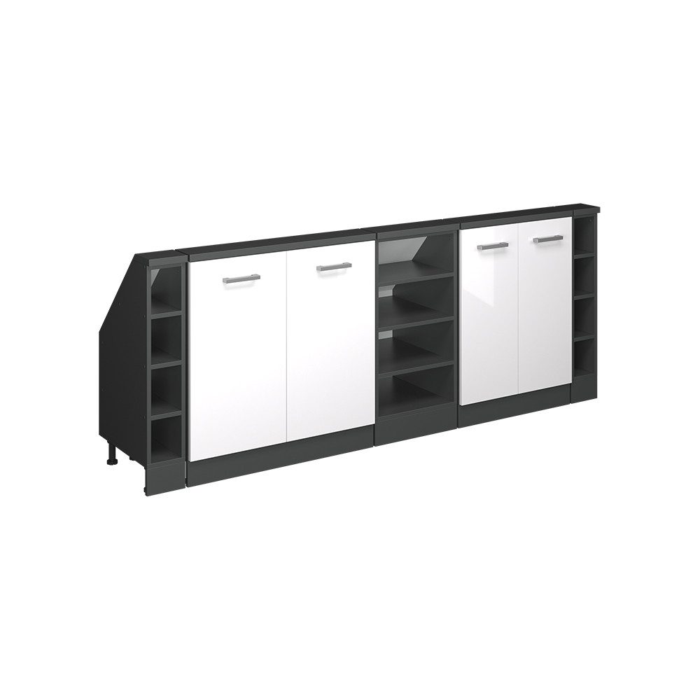 Vicco Unterschrank R-Line, Weiß Hochglanz/Anthrazit, 215 günstig online kaufen