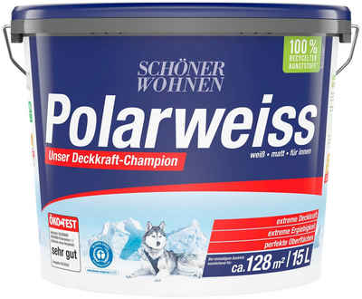 SCHÖNER WOHNEN-Kollektion Wand- und Deckenfarbe Polarweiss, 15 Liter, mit Spritzfrei-Formel - konservierungsmittelfrei