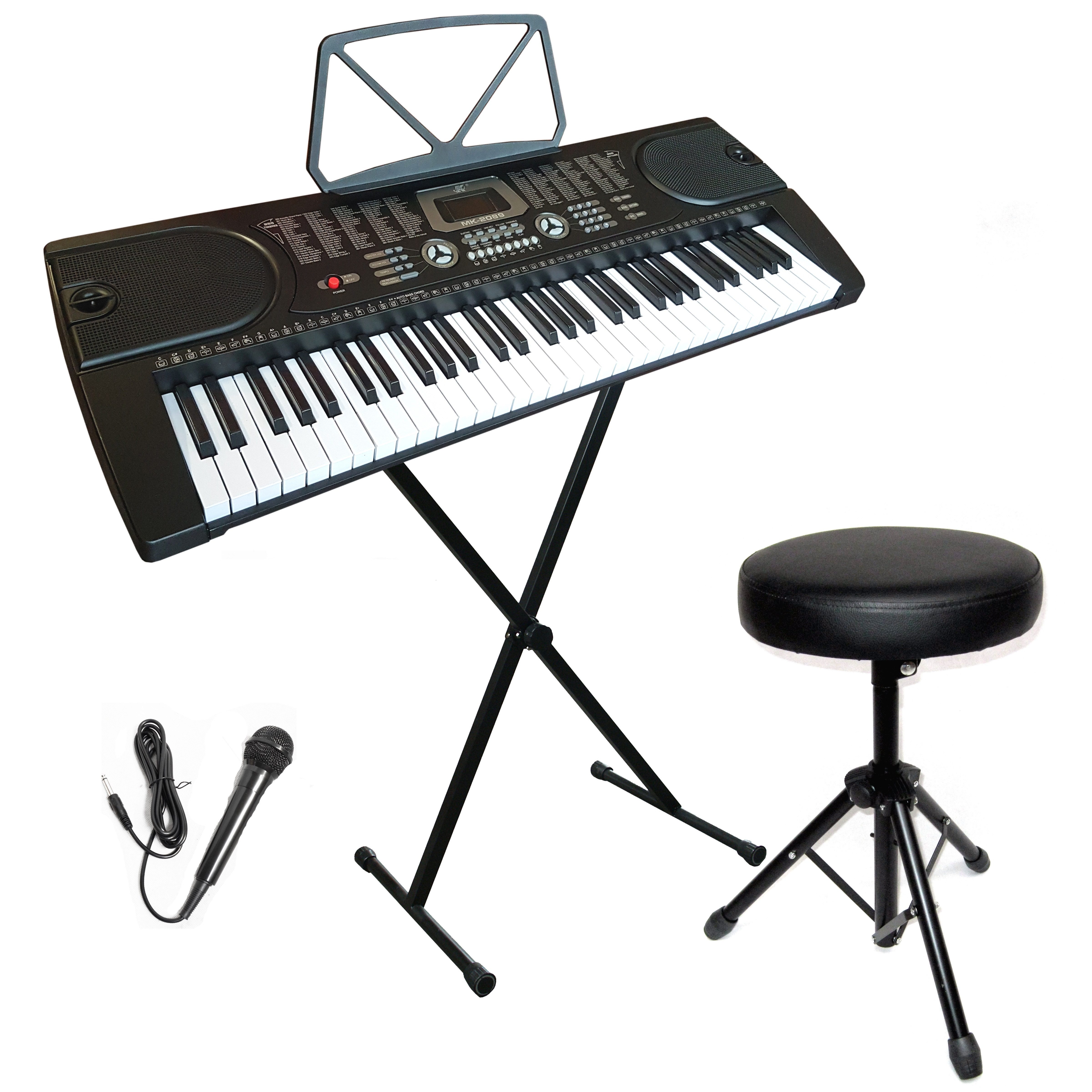 MSA Home-Keyboard 61 Tasten Keyboard, E-Piano, Digital im Set, (Keyboardständer, Keyboardbank, Mikrofon)