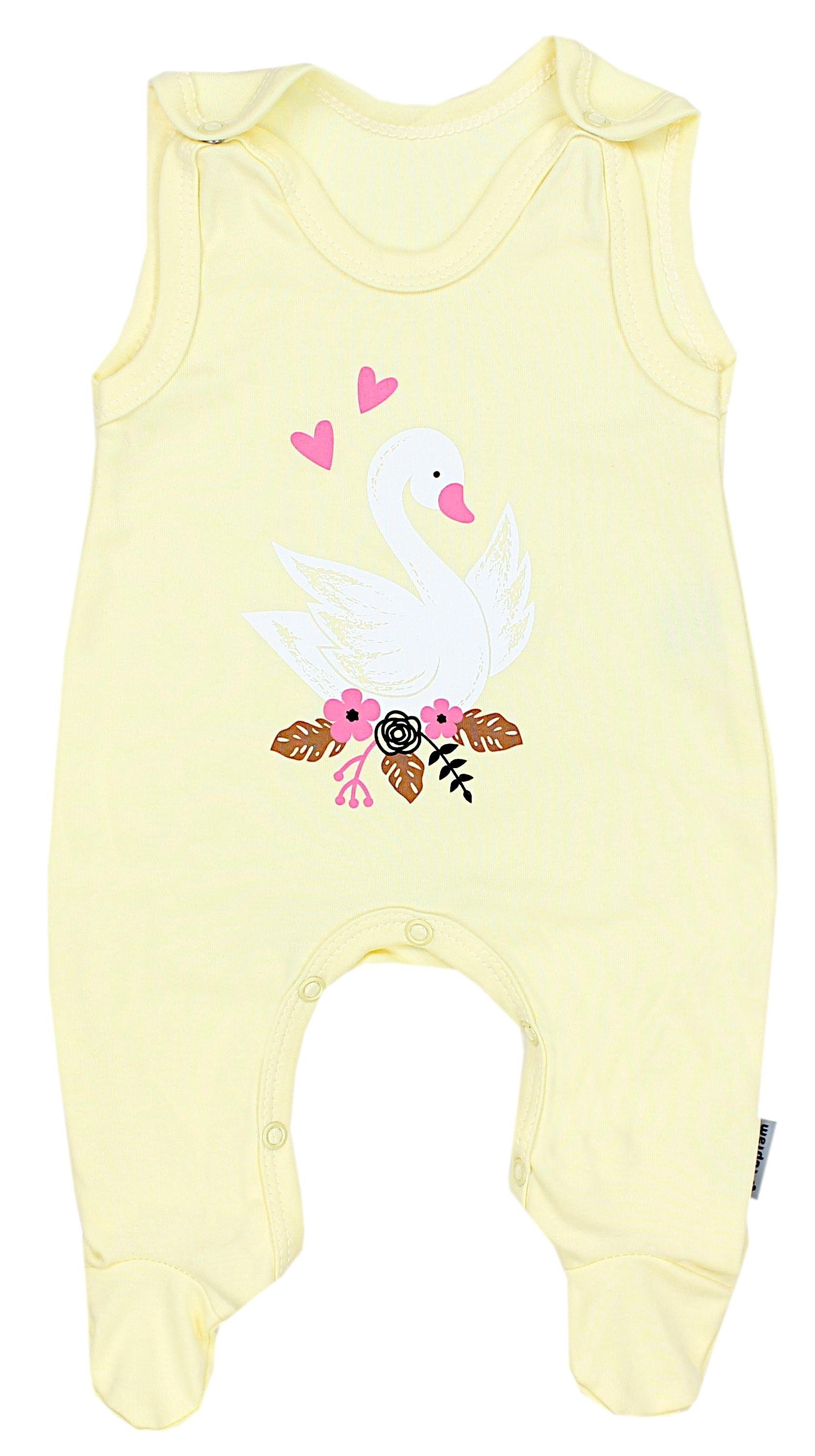 TupTam Strampler TupTam Baby Unicorn Schwan Spruch Pack Miss Aufdruck Perfect Rosa Mädchen Strampler Gelb mit Weiß 3er