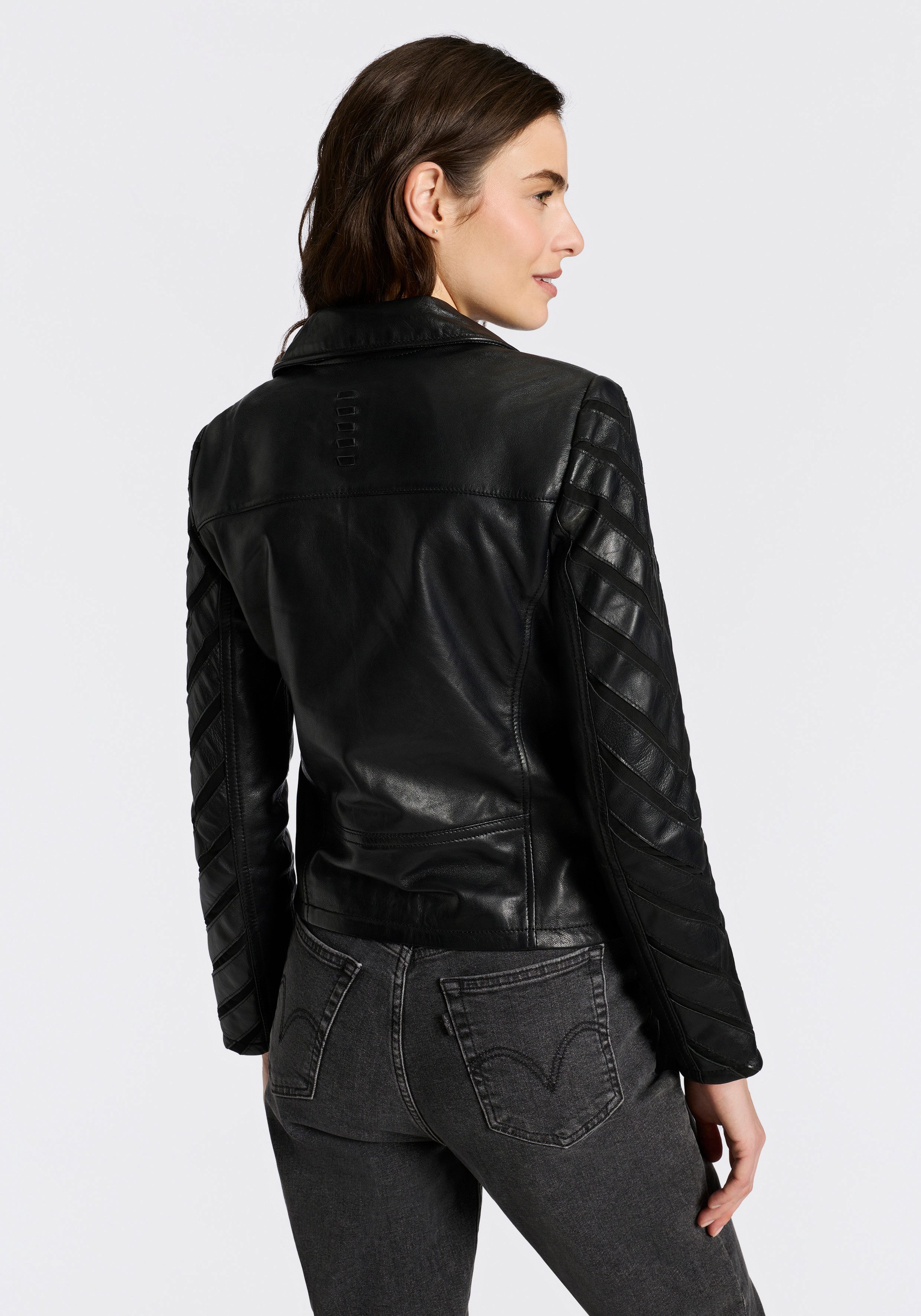 Mauritius Lederjacke MWCady mit Mesh-Einsätzen an den Ärmeln