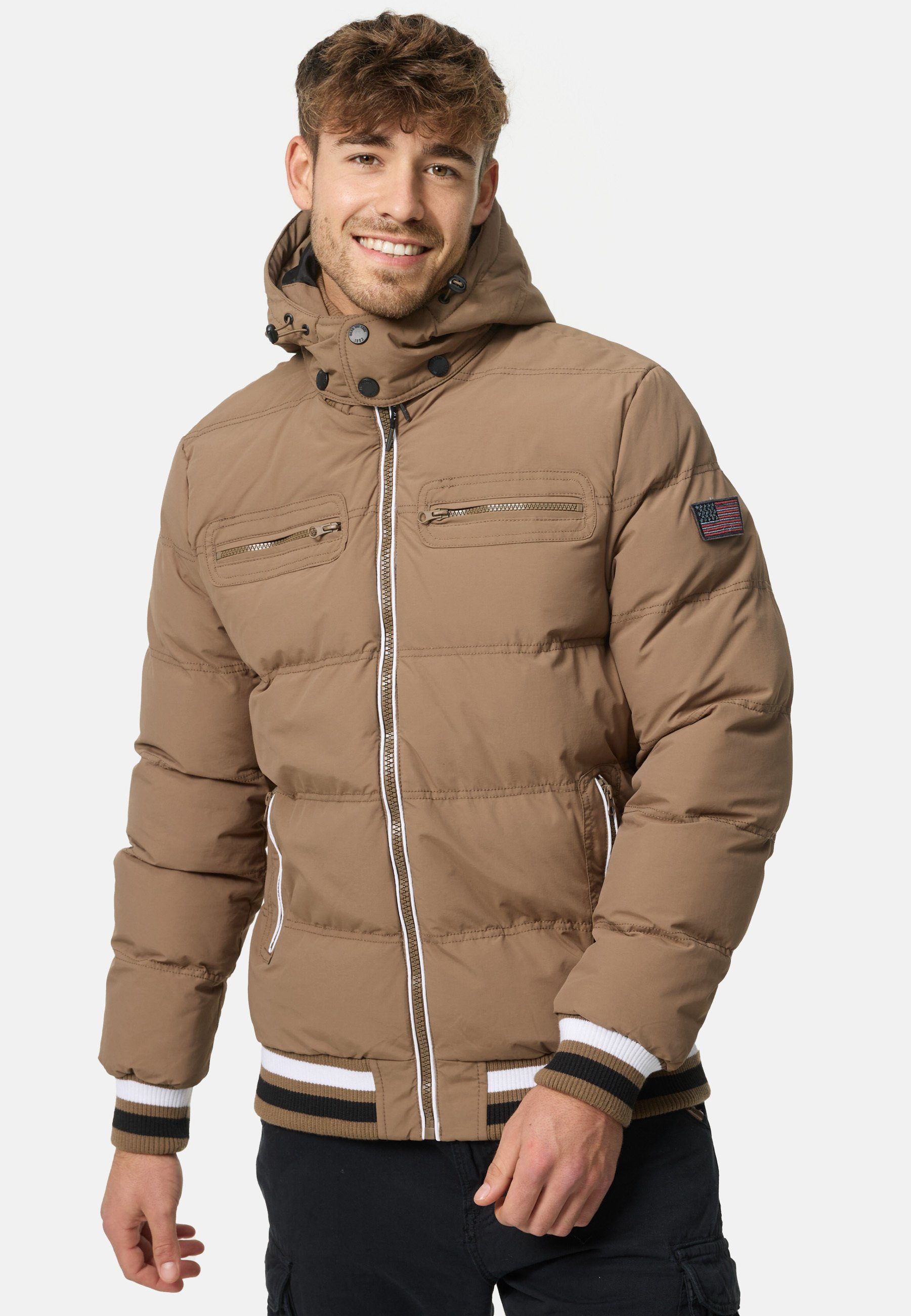Indicode Winterjacke Marlon mit sportlichem Rippstrickbündchen günstig online kaufen