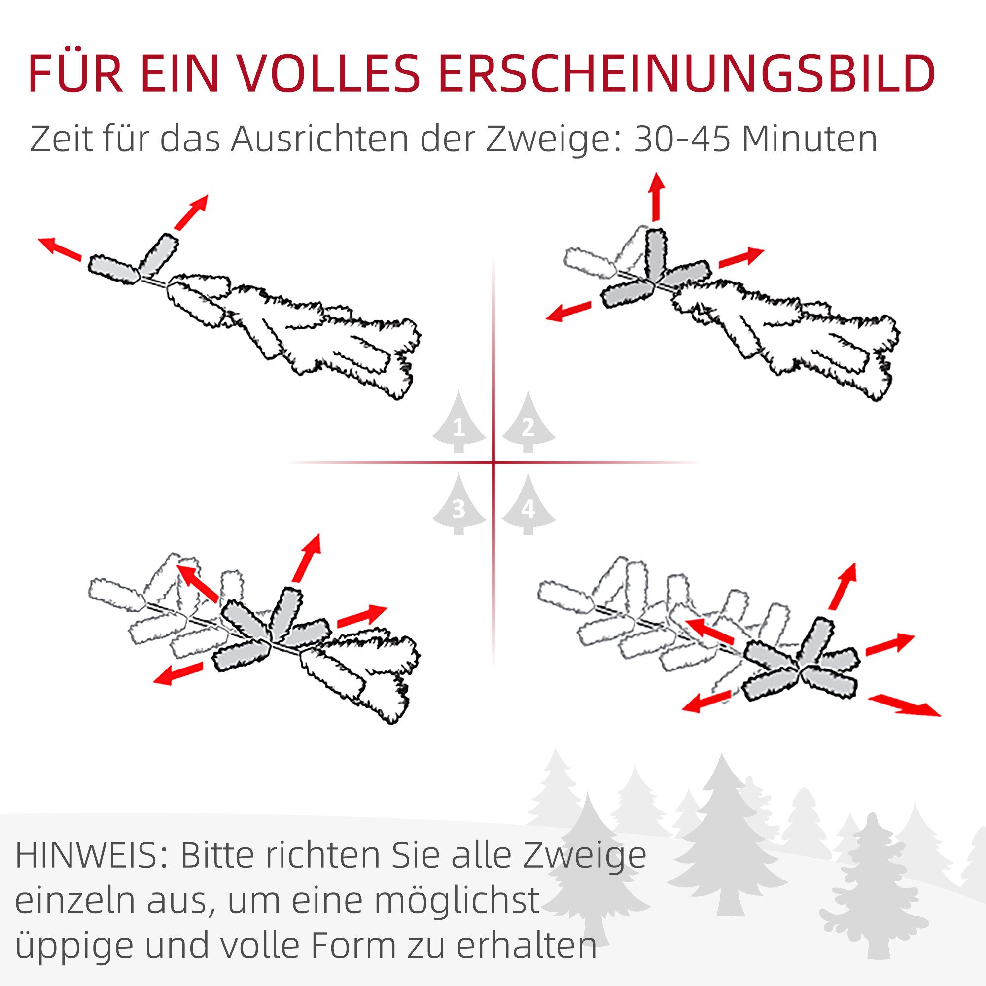 furnicato Künstlicher Weihnachtsbaum Weihnachtsbaum, Kunsttanne, 1,80m groß, üppige Form, reali