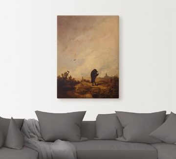 Artland Leinwandbild Der Rabe. 1840/45, Vögel (1 St), auf Keilrahmen gespannt