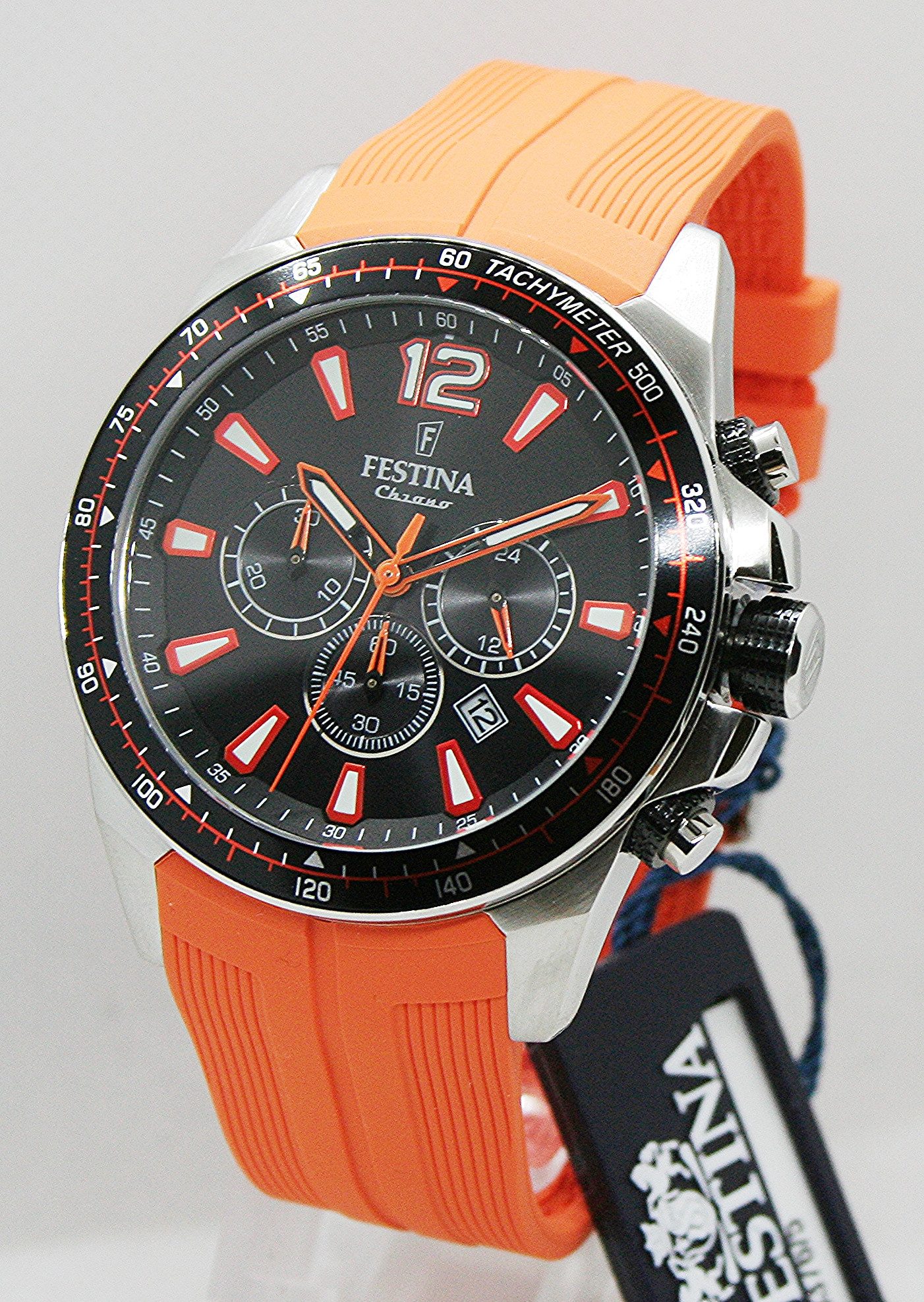 Festina Quarzuhr Festina Herrenuhr F20376/5 orange Chronograph, (1-tlg) günstig online kaufen