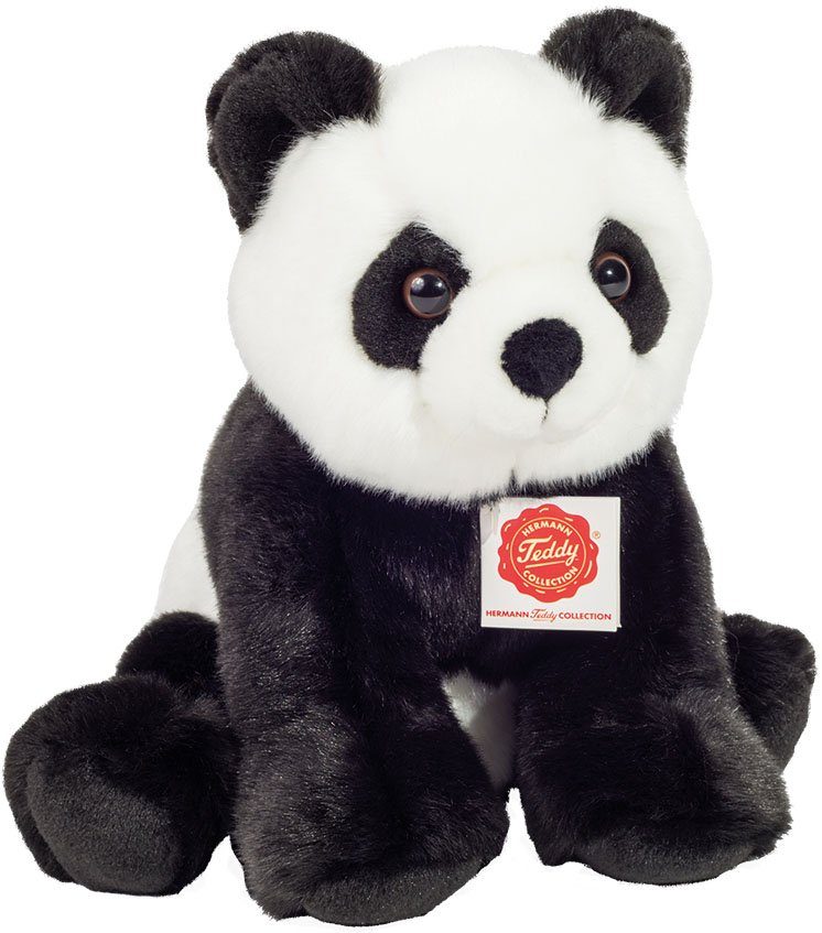 Teddy Hermann® Kuscheltier Panda sitzend aus Material recyceltem Teil cm, 25 zum