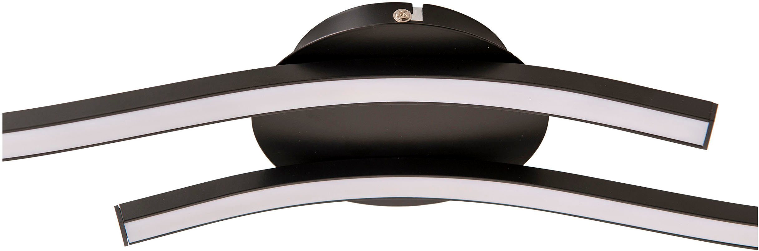Warmweiß, IP20 LED näve Onda, Deckenleuchte schwarz-matt, Deckenlampe, L: integriert, warmweiß, 65cm, fest 12W, Wandleuchte LED
