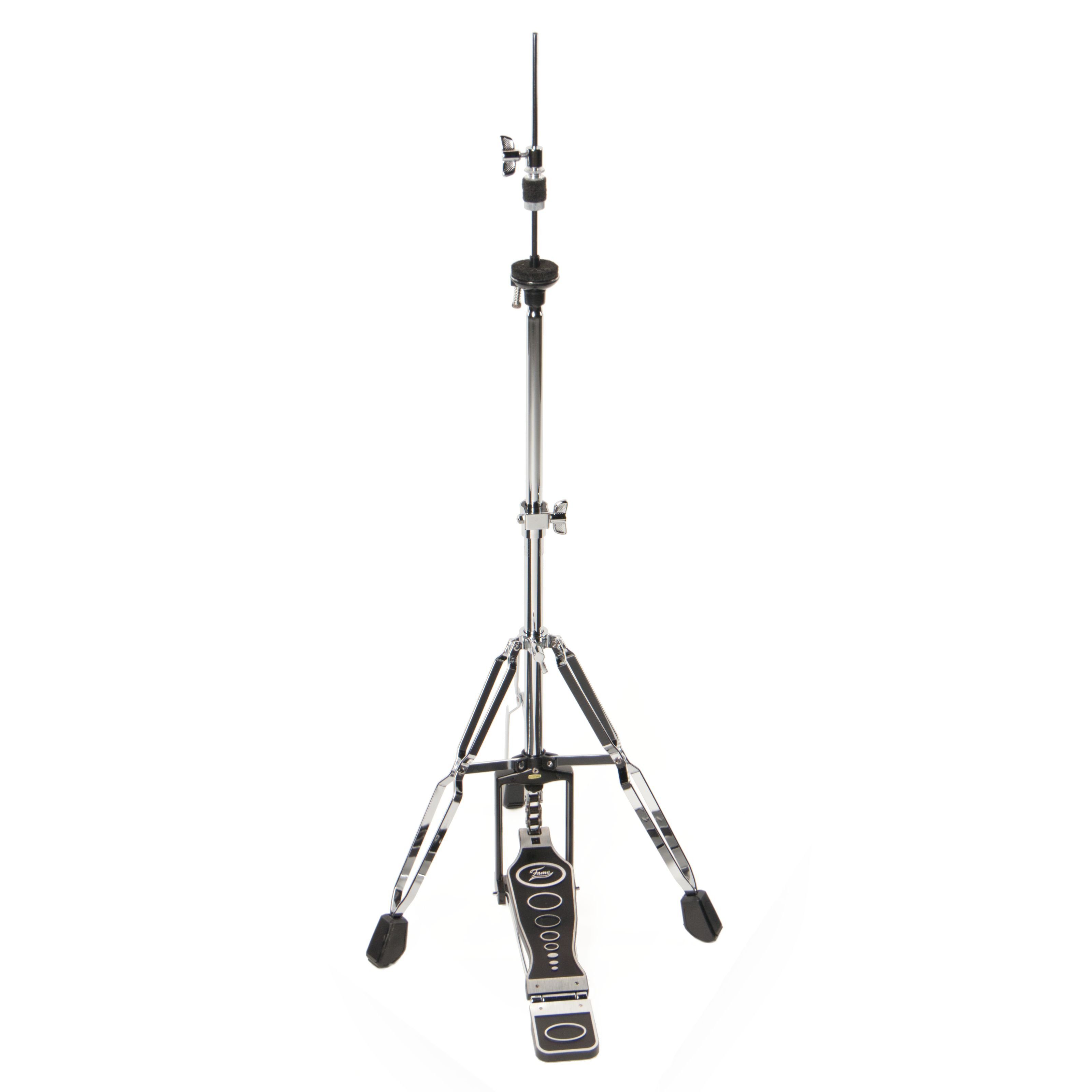 FAME Musikinstrumentenständer, (HH7000 HiHat-Ständer Leichtbauweise Einzelkettenantrieb Doppelverstrebung Ergonomische Trittplatte Inklusive HiHat-Clutch Ideal für Kleine Gigs E-Drum Sets, Hardware, HiHatständer), HH7000 HiHat-Ständer, Leichtbauweise, Einzelkettenantrieb