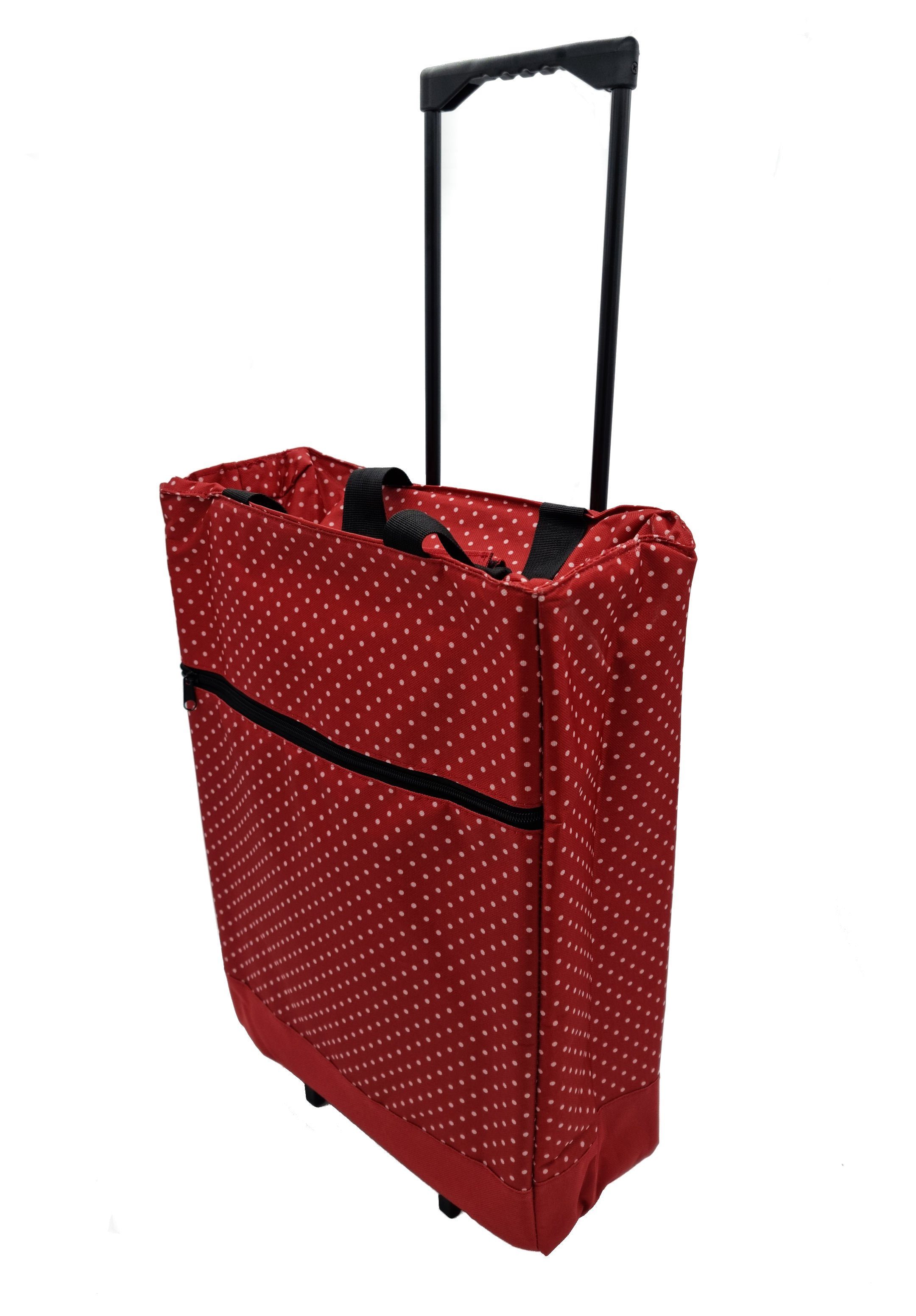 Spetebo Einkaufstrolley Einkaufstrolley ISO mit Teleskopgriff - rot, Fahrbare Kühltasche mit Tragegriffen