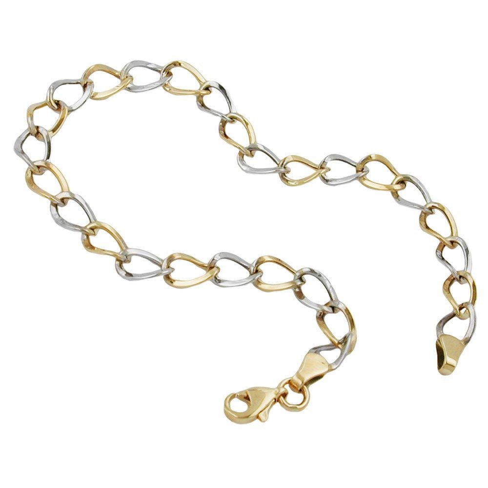 Schmuck Krone Silberarmband Armband, Ankerkette oval aus 375 Gold 19cm, Gold 375