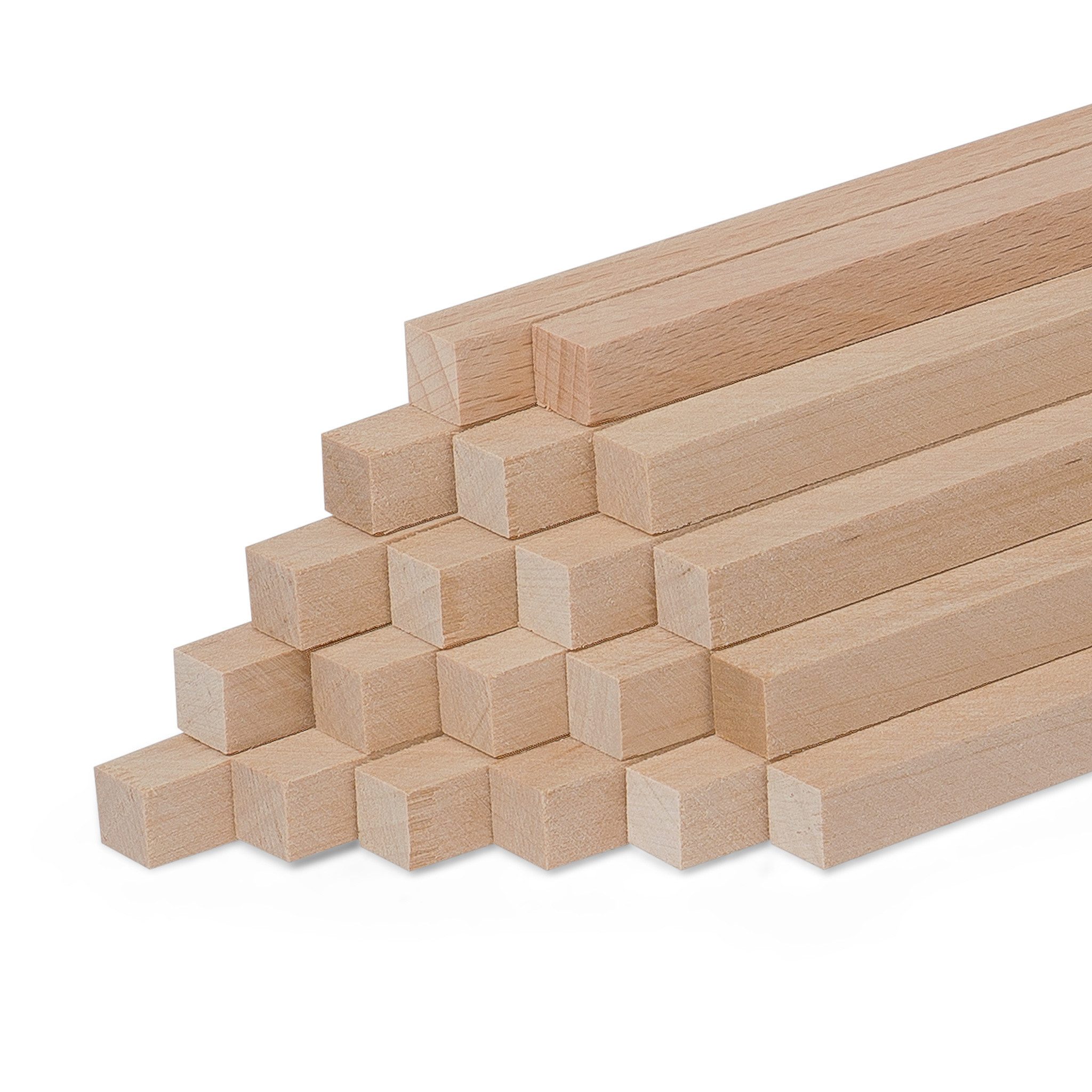 Woodsellers Bastelnaturmaterial 20er-Set Holzstäbe - Buche gehobelt - 10 x 10 x 250 mm, (20 Packung 20-tlg), Woodsellers - 20er-Set Holzstäbe - Buche gehobelt - 10x10x250 mm