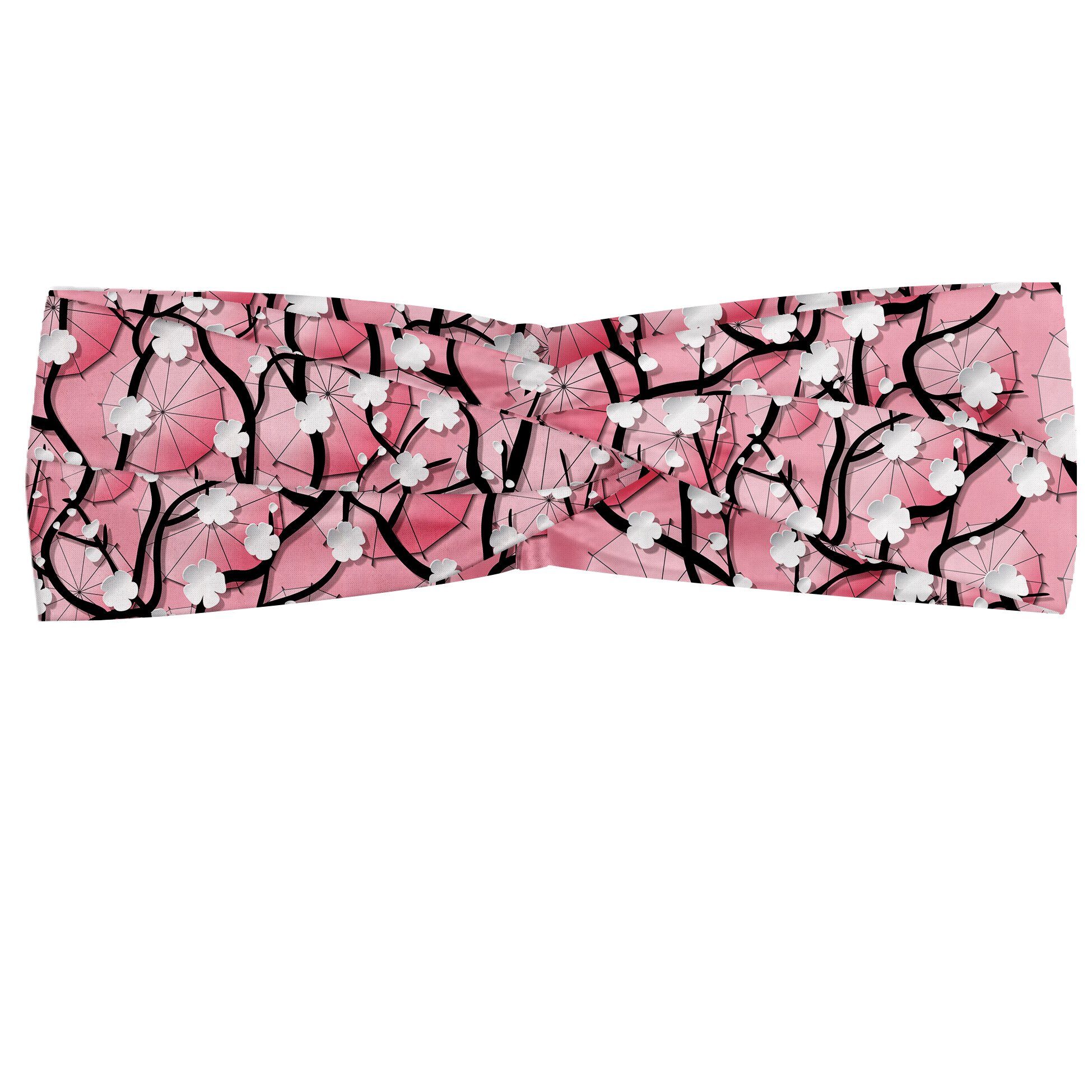 Abakuhaus Stirnband Elastisch und Angenehme alltags accessories Rosa Sakura Baum Regenschirme