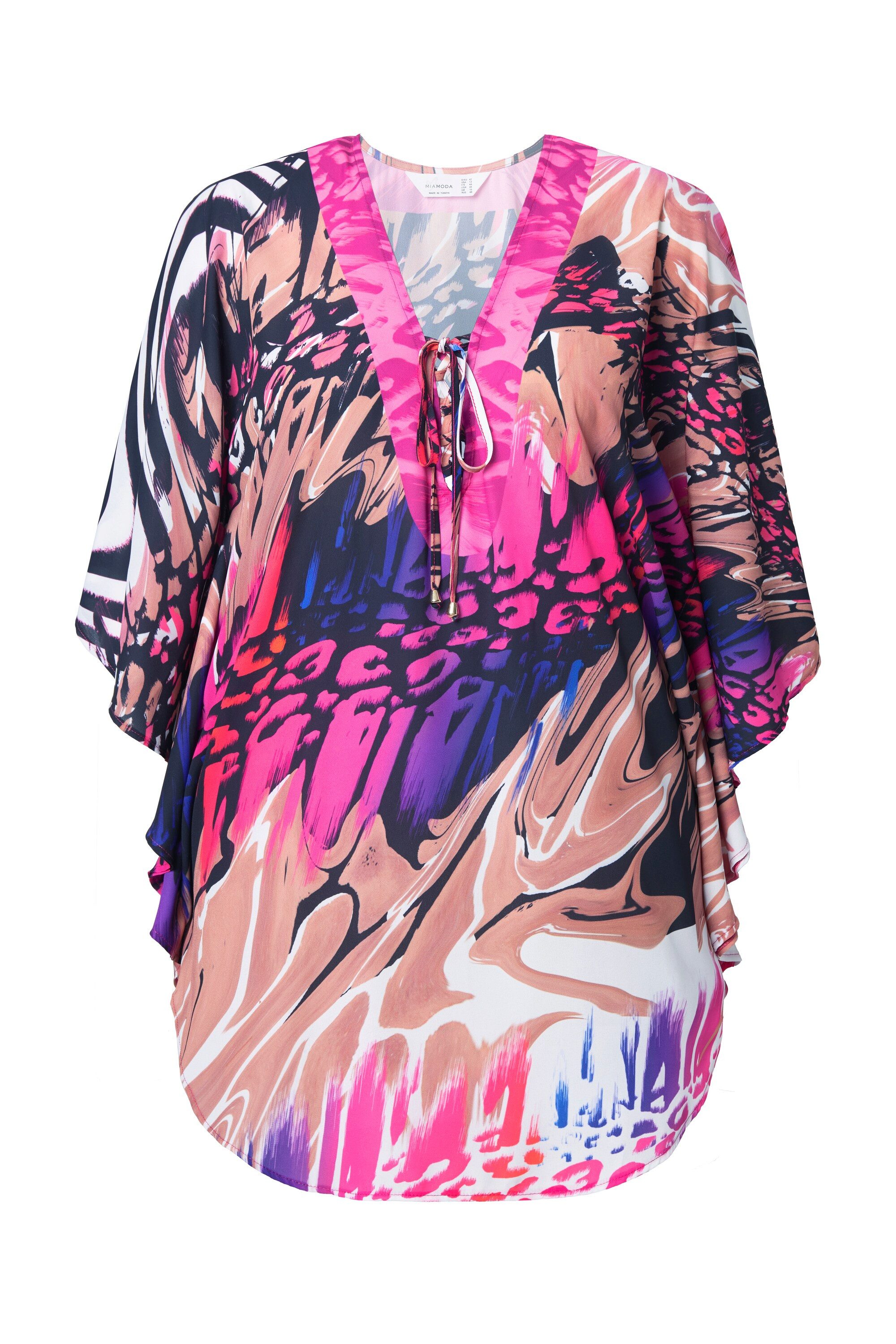 MIAMODA Longbluse Blusenkaftan Loose Fit Allovermuster günstig online kaufen