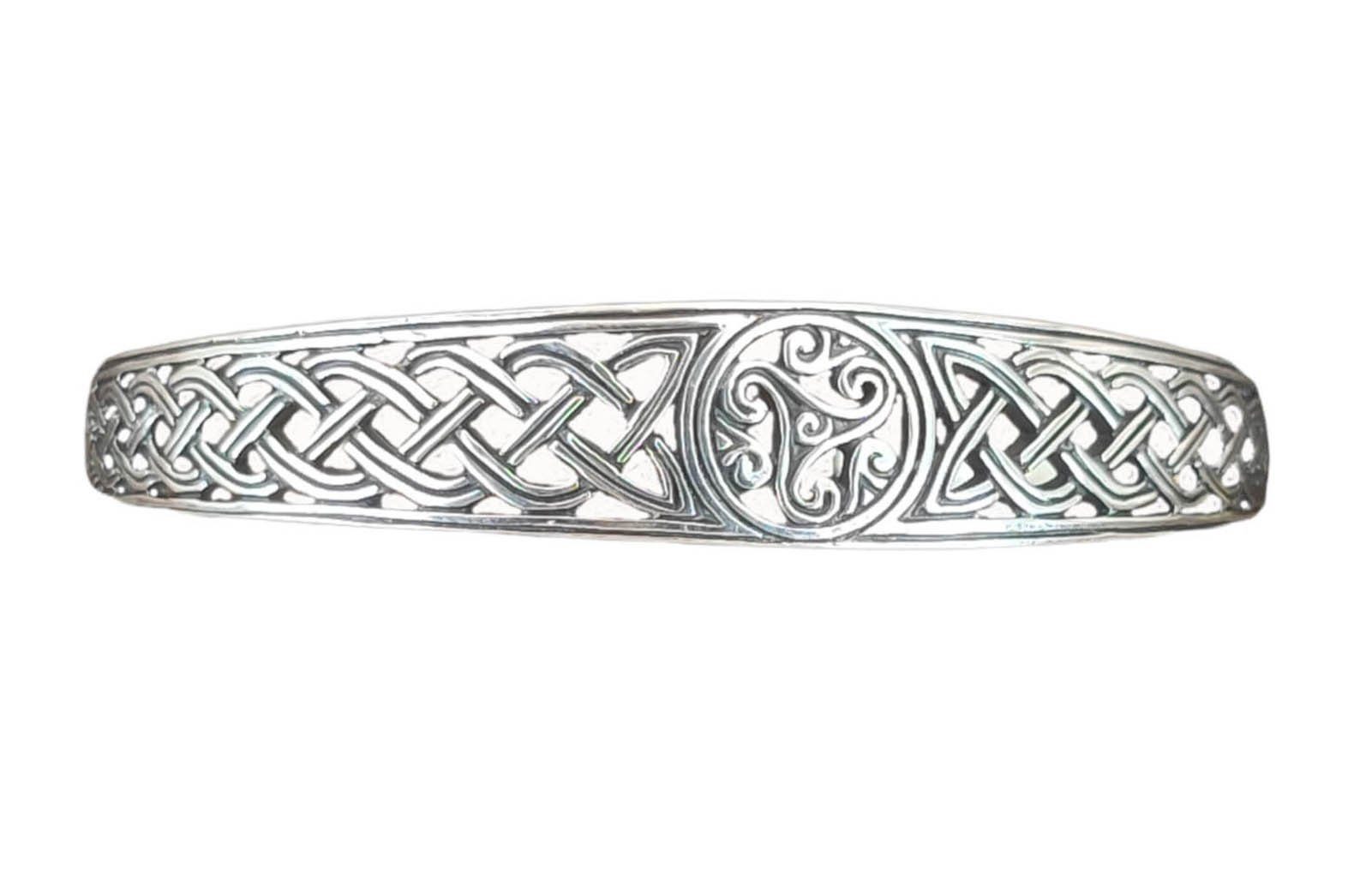 925 Sterling Leather Triskele Armband of Armband Kiss ABTris2 Armreif Silber Knotenmuster