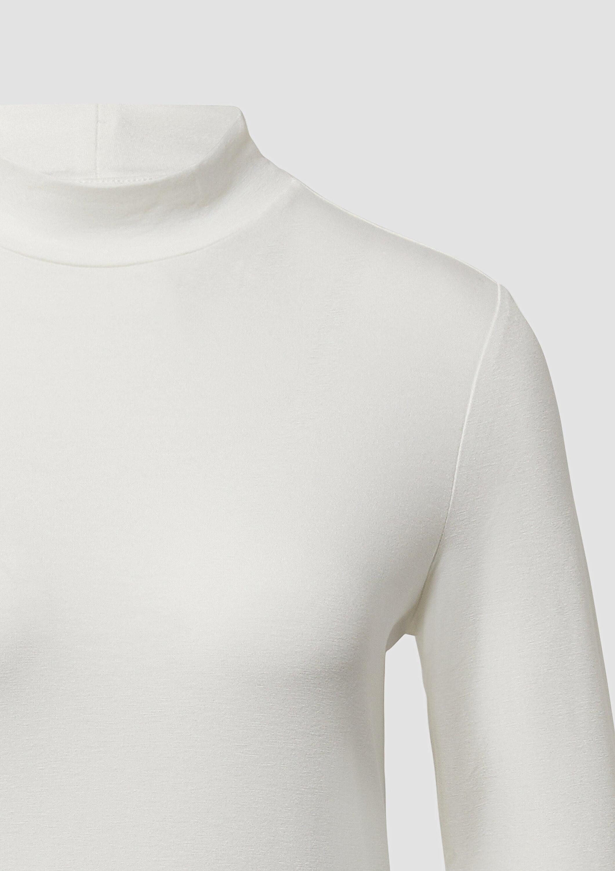 s.Oliver Langarmshirt T-Shirt Slim Fit Jerseyshirt mit Stehkragen