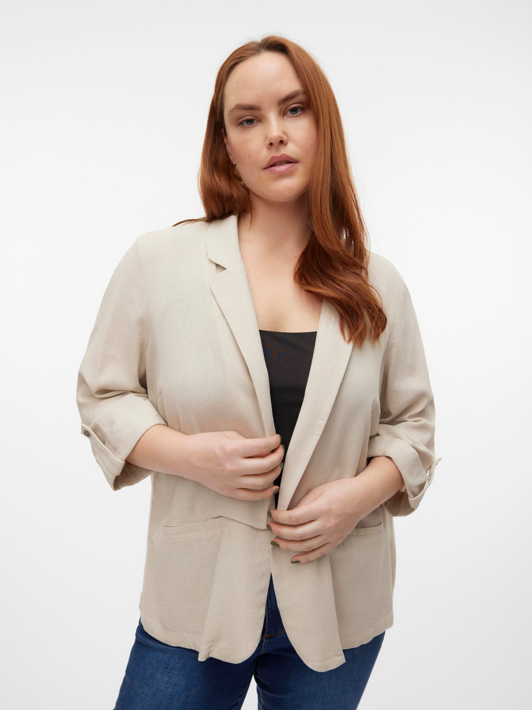 Vero Moda Curve Kurzblazer VMCJESMILO 3/4 BLAZER WVN GA NOOS CUR günstig online kaufen