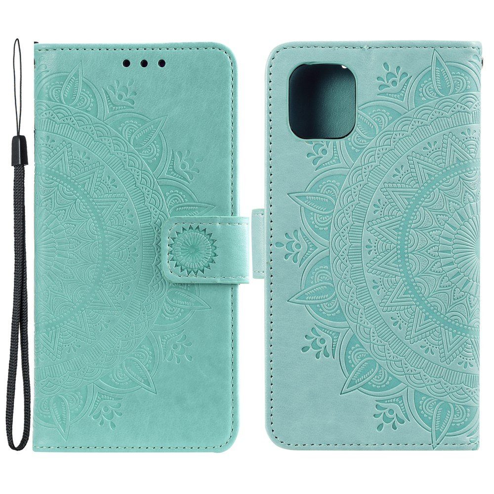 CoverKingz Handyhülle Hülle für Apple iPhone 13 Handyhülle Flip Case Cover Schutzhülle 15,2 cm (6 Zoll), Klapphülle Schutzhülle mit Kartenfach Schutztasche Motiv Mandala