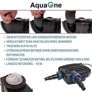 Aquaone Teichpumpe AquaOne Eco Teichpumpe CTF-B 2800 10 Watt 3000l /h I Hochwertige Teichpumpe mit Filter I Spezielle Pumpe für den Gartenteich I Filterpumpe Teich I Teich Pumpe