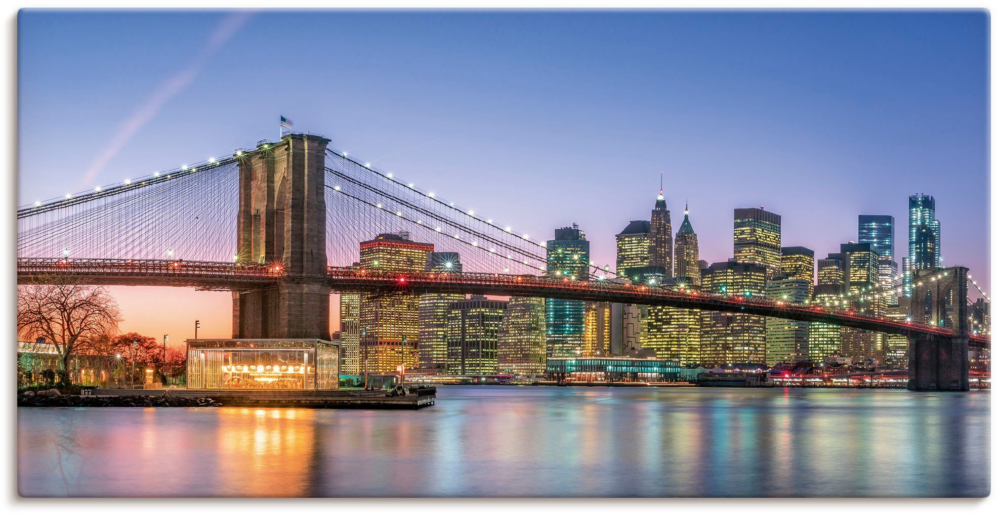 Artland Leinwandbild Skyline New York City, New York (1 St), auf Holzrahmen gespannt