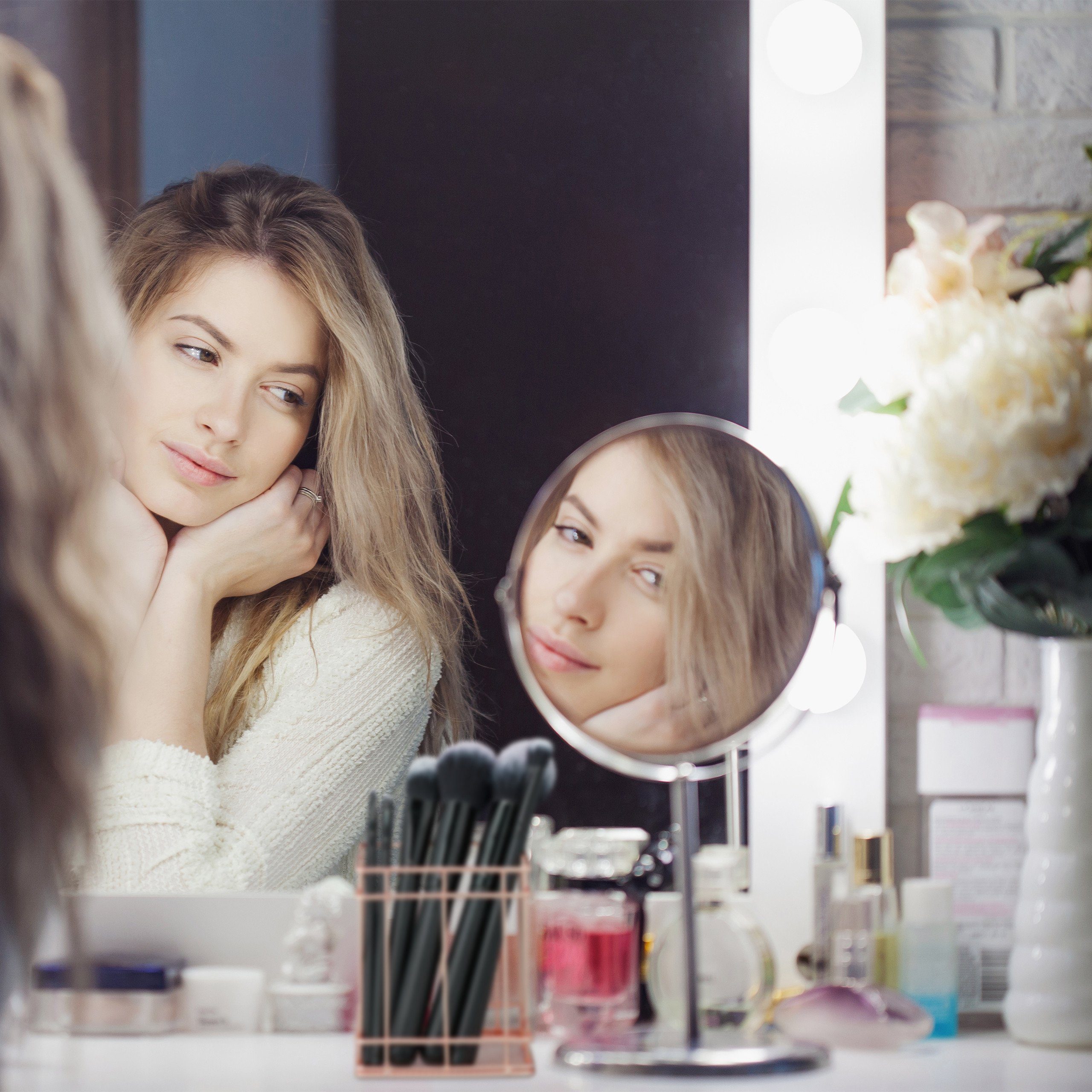 relaxdays Organizer 4 x Stiftehalter eckig gold