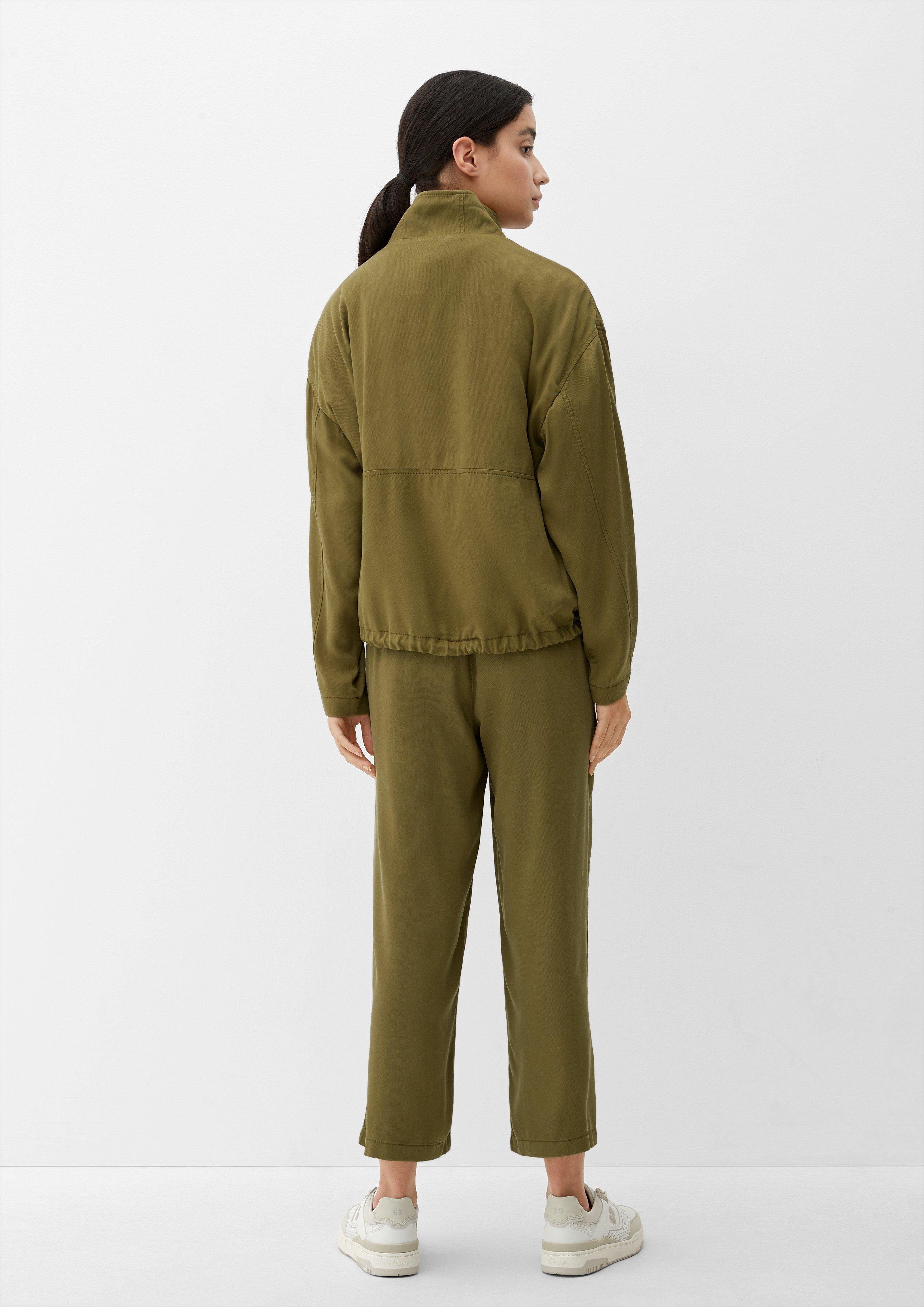 Lyocellmix Garment Dye Funktionsjacke Jacke s.Oliver aus olivgrün
