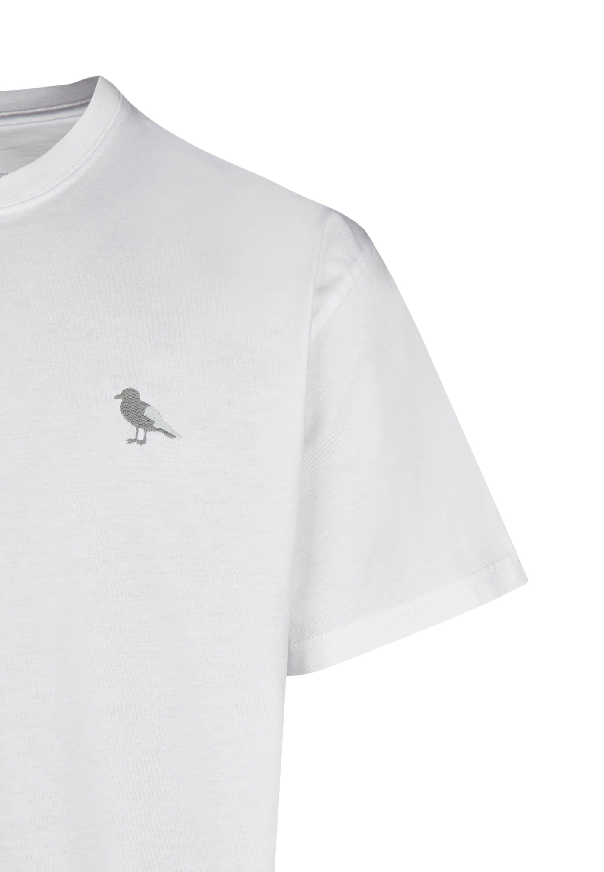 Cleptomanicx T-Shirt lockerem Mono weiß Gull Schnitt mit Embroidery