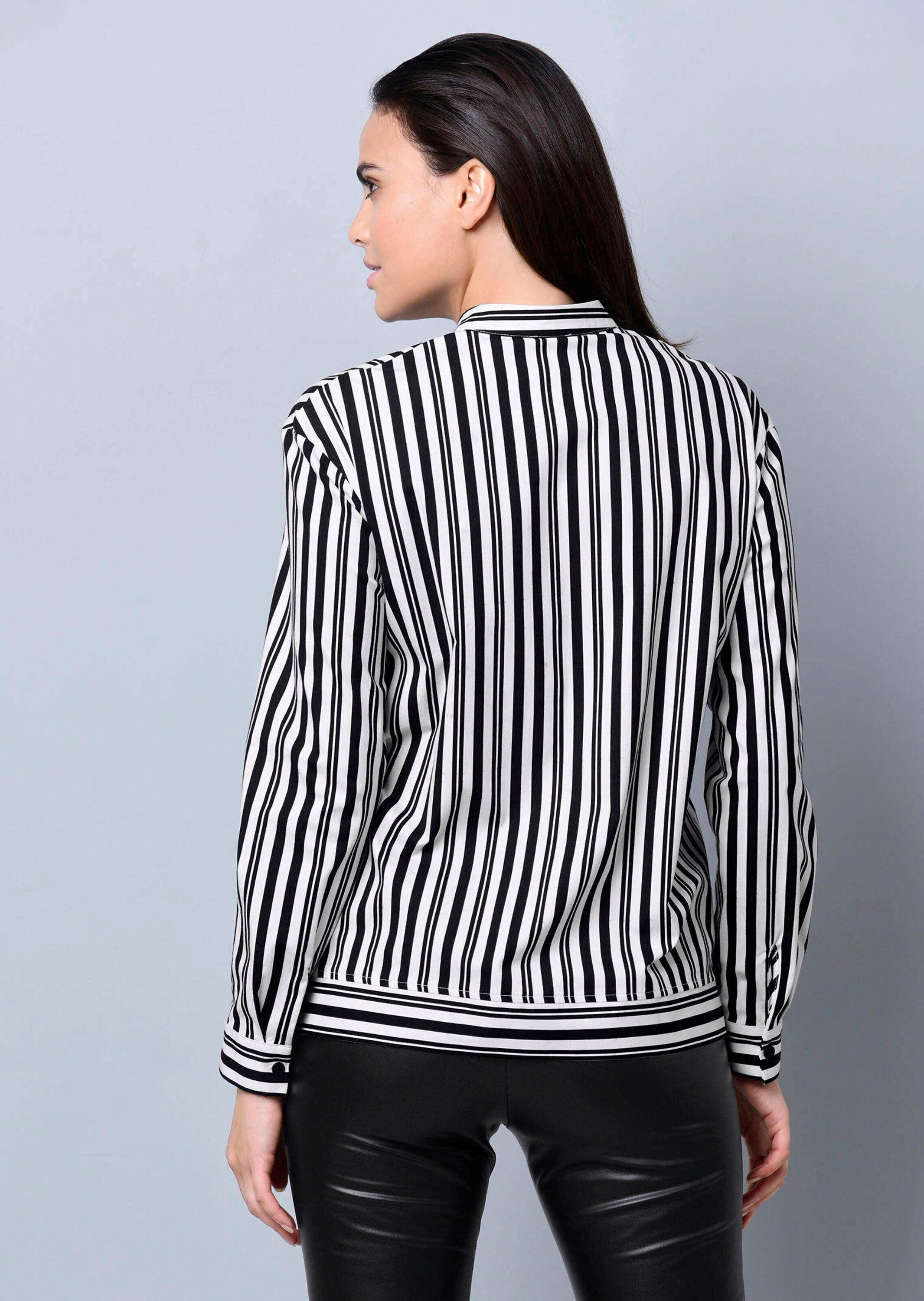 Alba Moda Hemdbluse Streifenbluse mit Knopfleiste