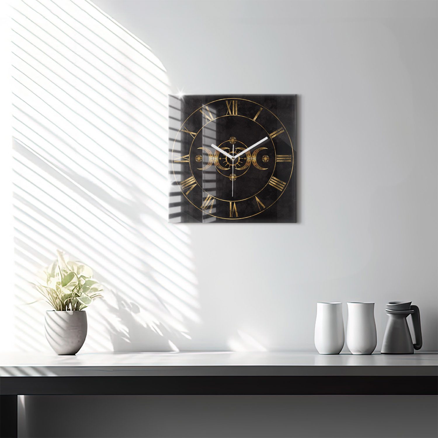 Tulup Wanduhr Rechteckige Glasuhr Goldene Römische günstig online kaufen