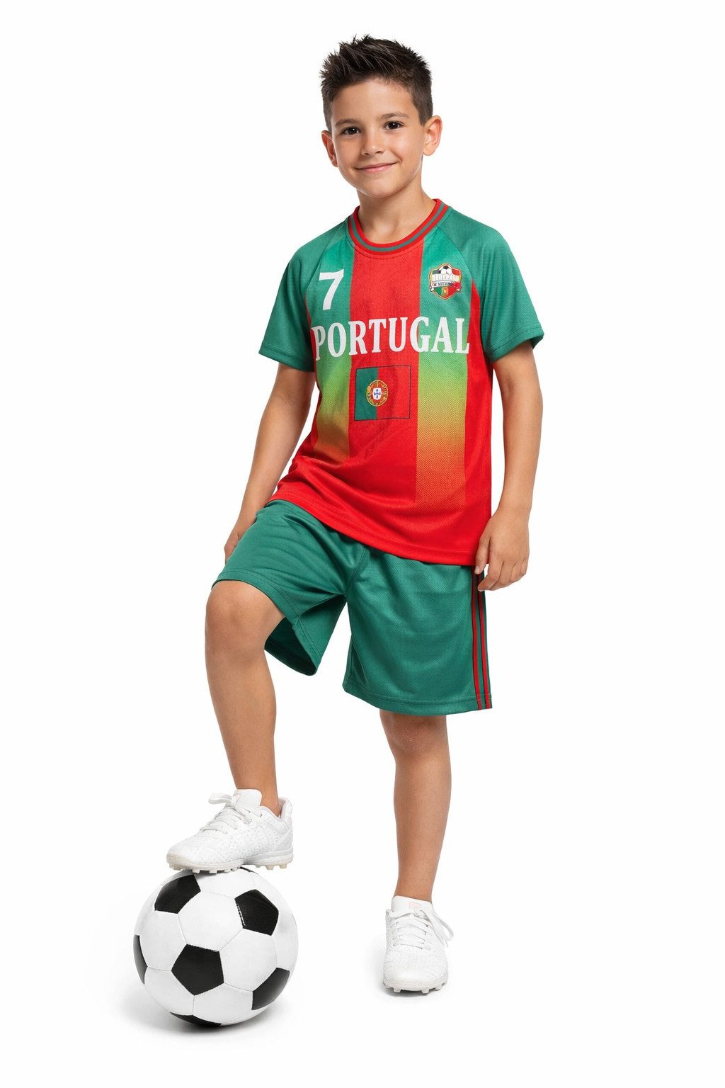 Fußballtrikot Fussball Fan Set Portugal, Trikot + Shorts, JS286e