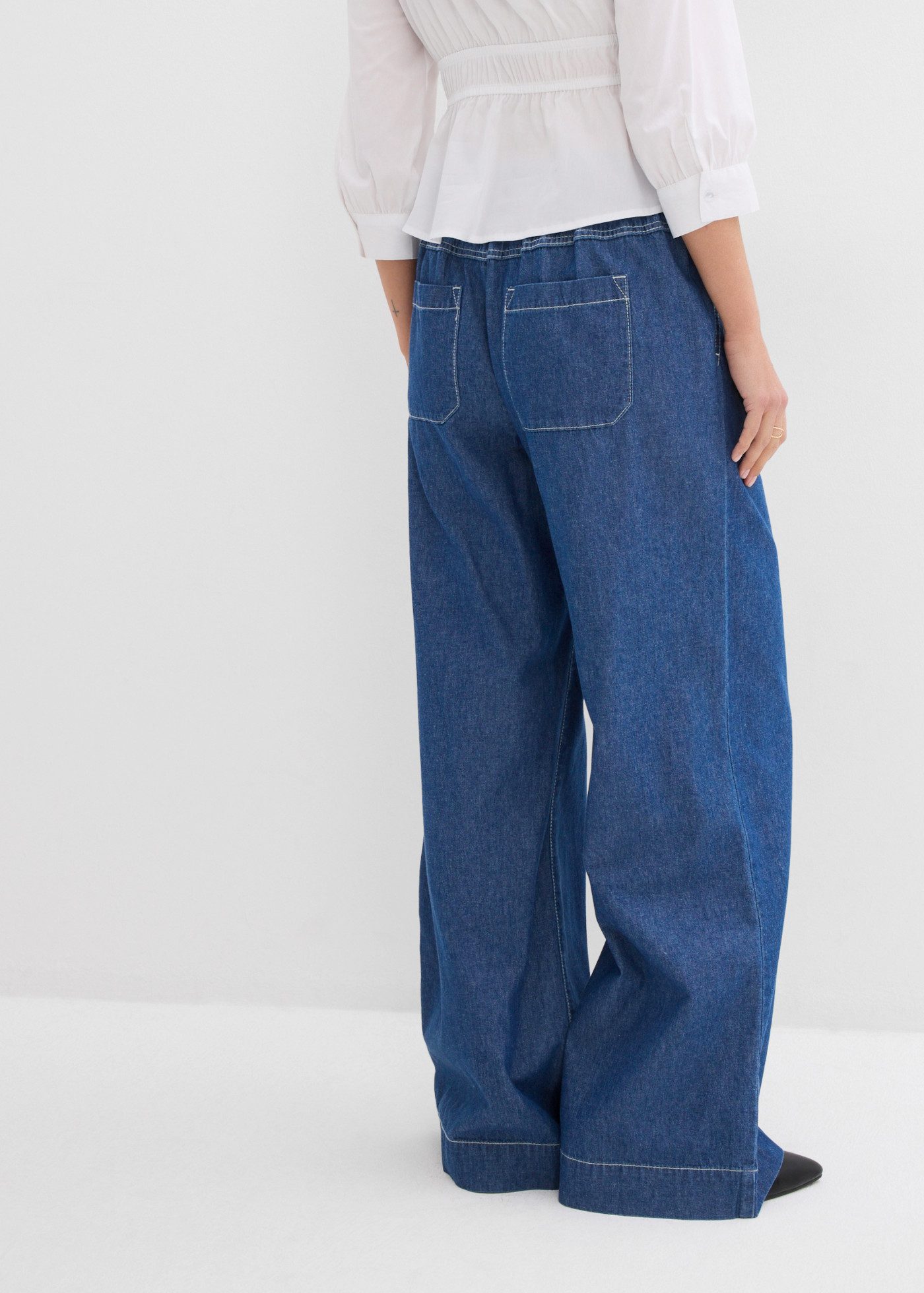 bonprix Weite Jeans mit Gummibund, Loose Fit, aus reiner Baumwolle