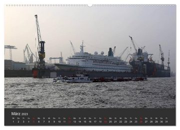 CALVENDO Wandkalender Hafen Hamburg 2023 (Premium, hochwertiger DIN A2 Wandkalender 2023, Kunstdruck in Hochglanz)