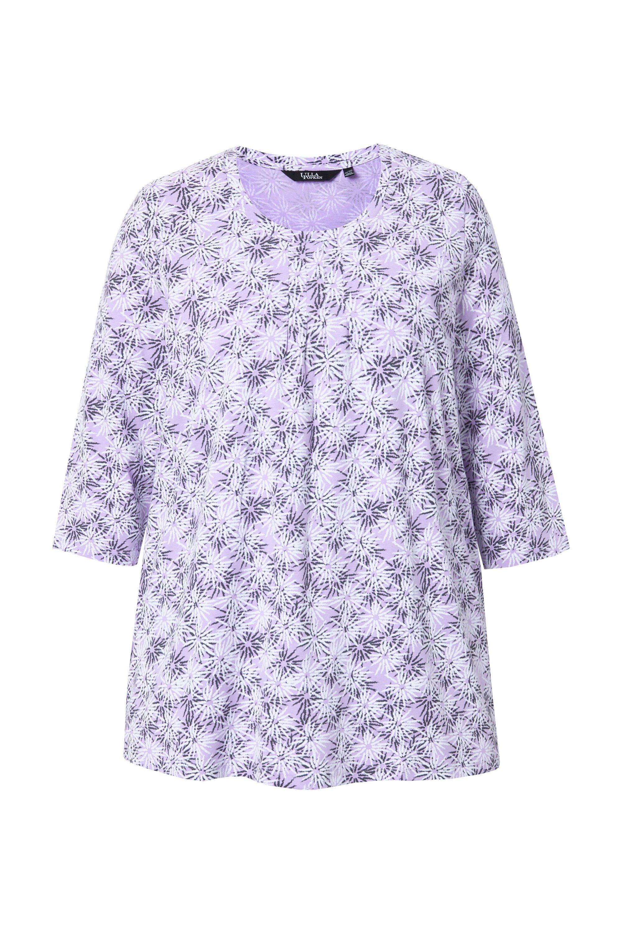 Ulla Popken T-Shirt Shirt Blüten A-Linie günstig online kaufen