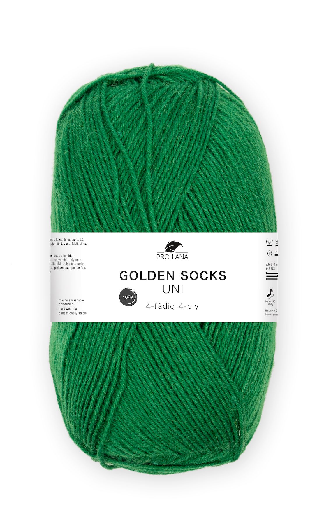 Pro Lana Pro Lana GOLDEN SOCKS 100 g uni 4-fach Sockenwolle Häkelwolle, 420 m (Sockenwolle uni für einfarbige Socken und raffinierte Muster), 100 g