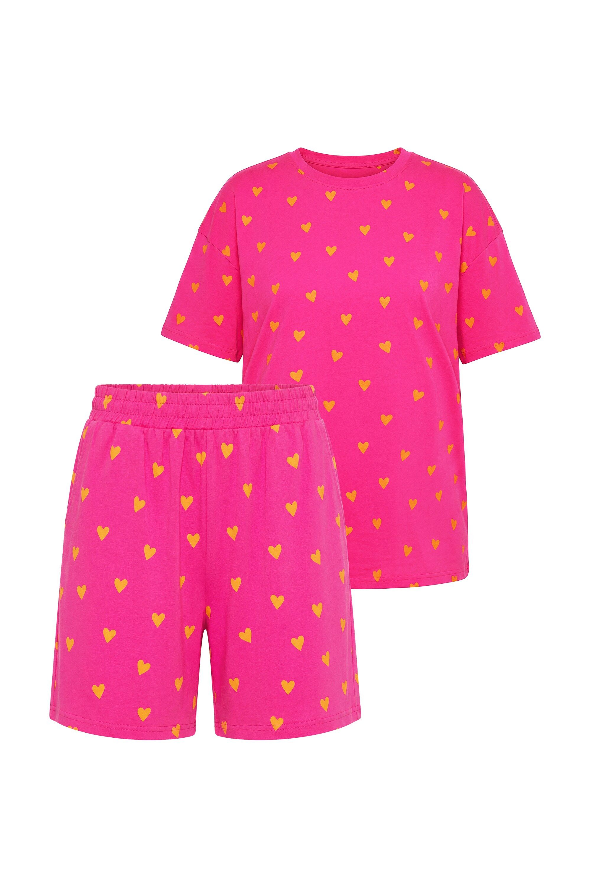 Studio Untold Pyjama Pyjama kurzer Zweiteiler Hearts-Print günstig online kaufen